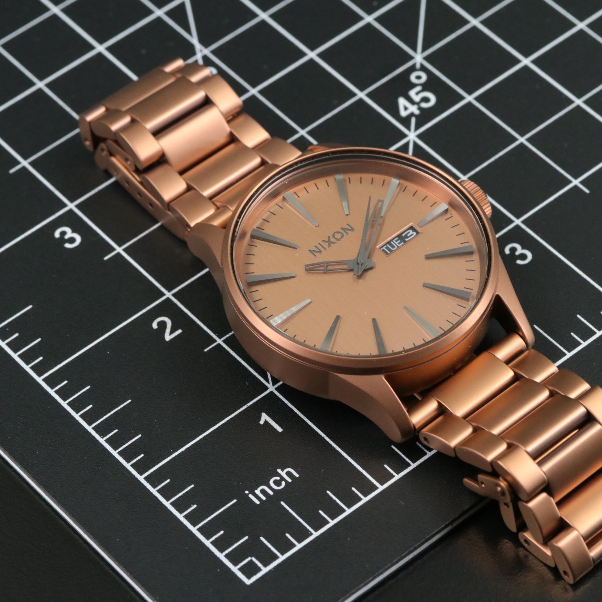 Nixon Sentry SS Matte Copper and Gunmetal Watch with Box