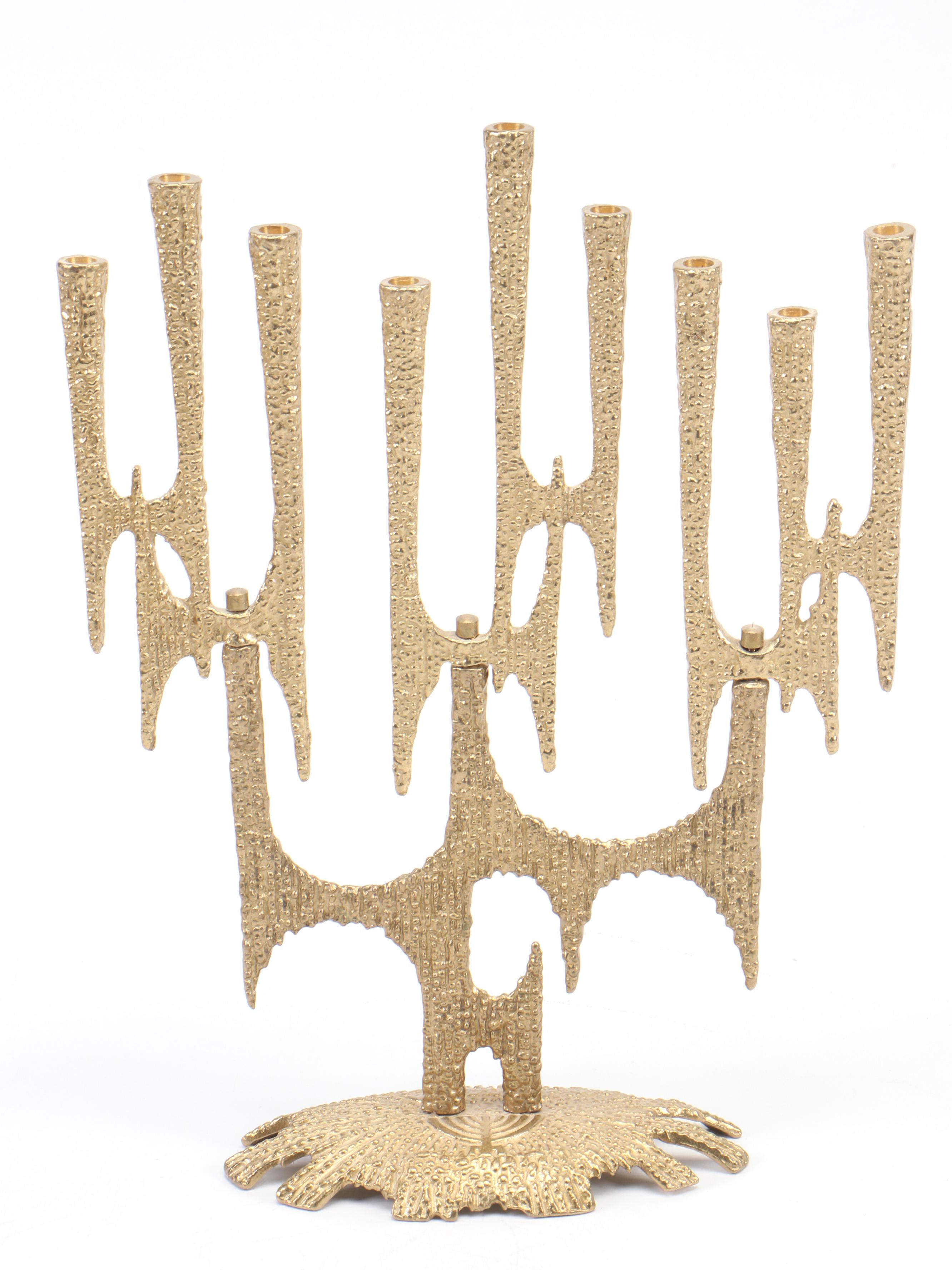 Eilon Mosaics Stone and Metal Menorah with Crystal Dreidel with More