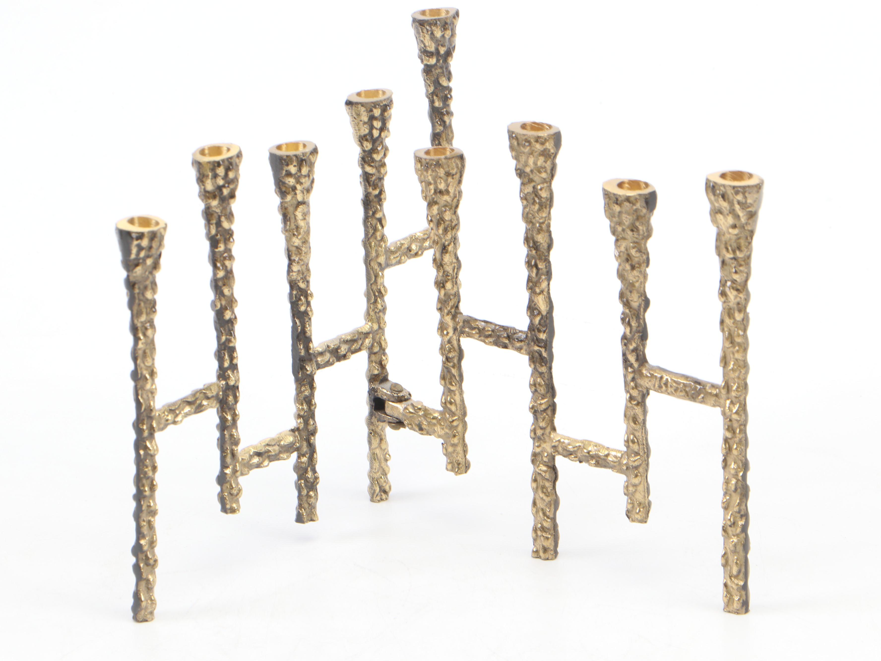 Eilon Mosaics Stone and Metal Menorah with Crystal Dreidel with More