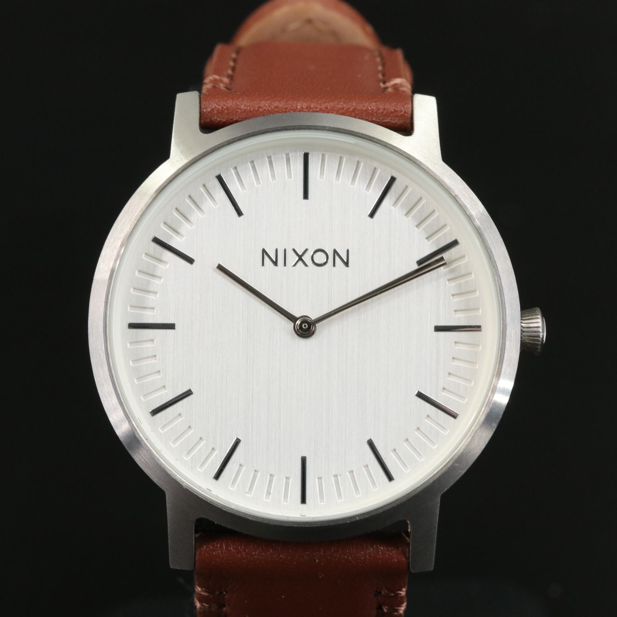 Nixon Porter Brown Leather Watch with Box