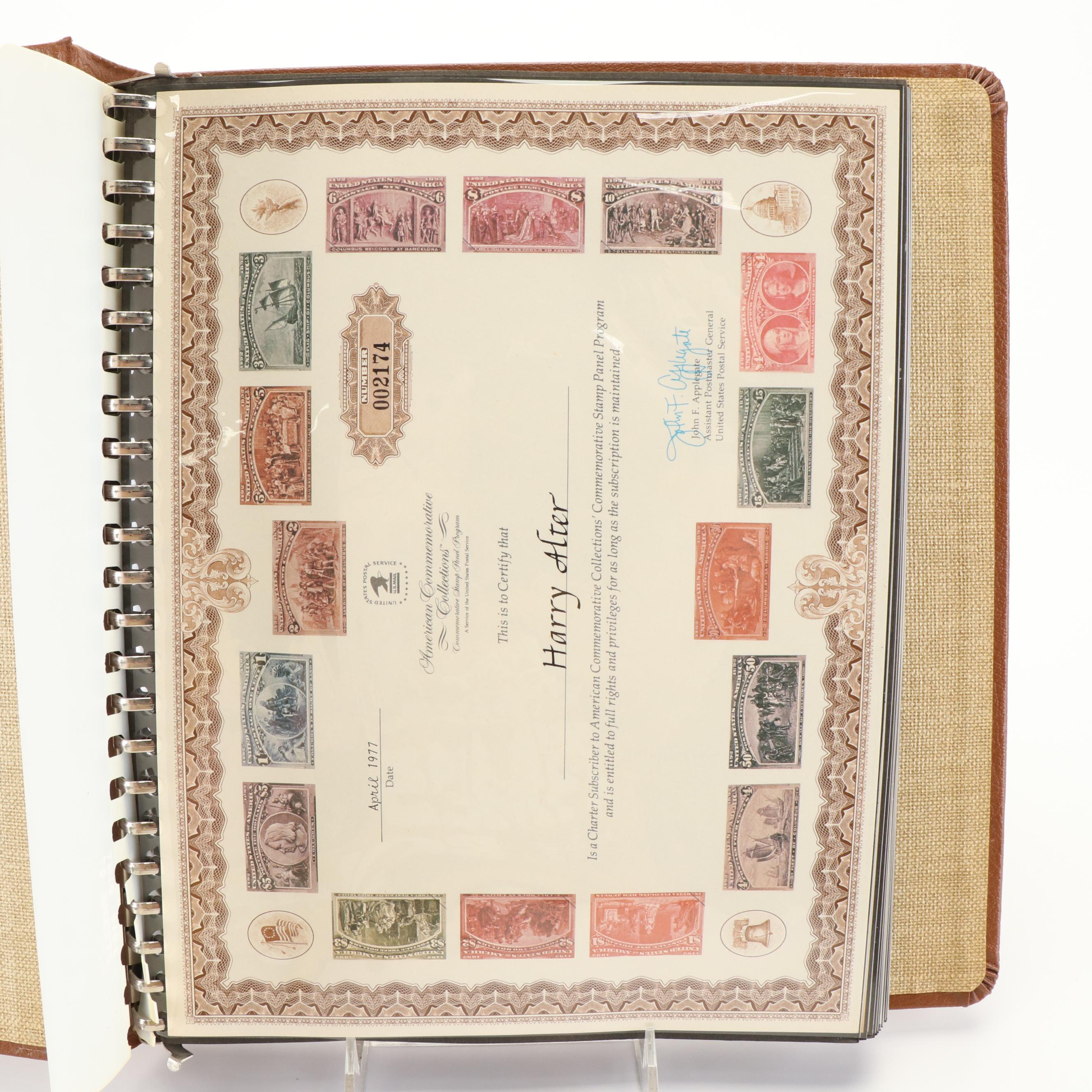 Two Albums of U.S. Commemorative Plate Block Stamp Panels