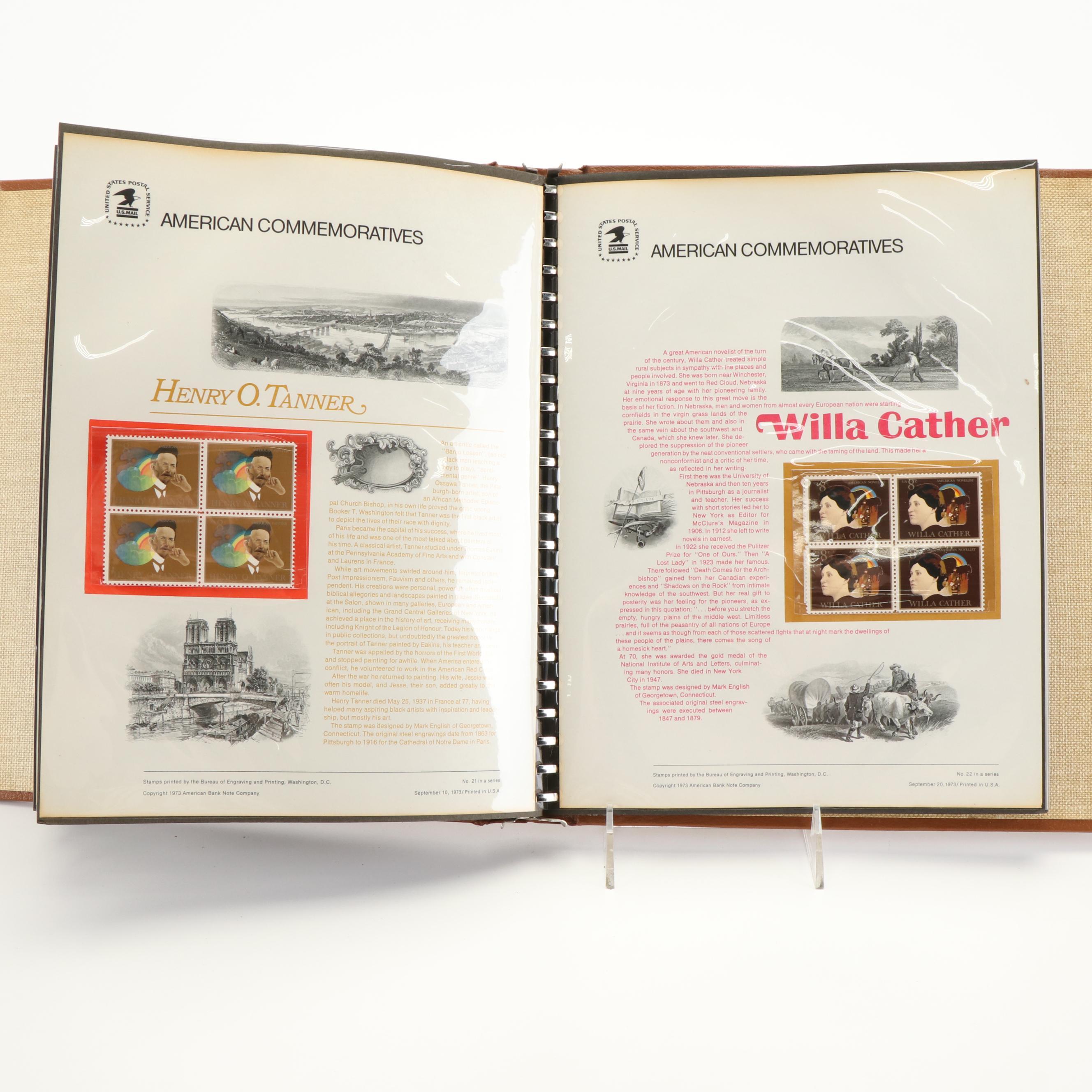 Two Albums of U.S. Commemorative Plate Block Stamp Panels
