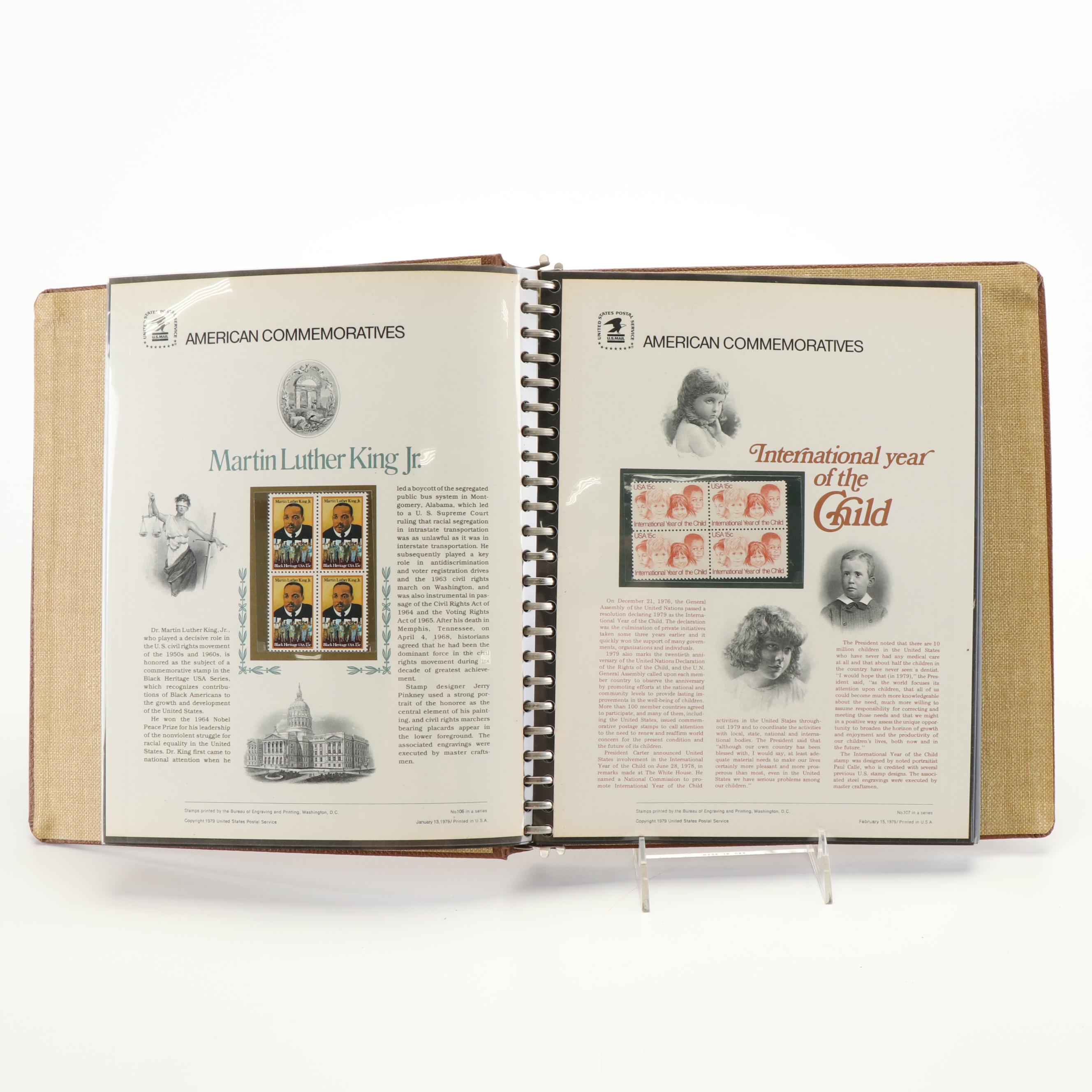 Two Albums of U.S. Commemorative Plate Block Stamp Panels