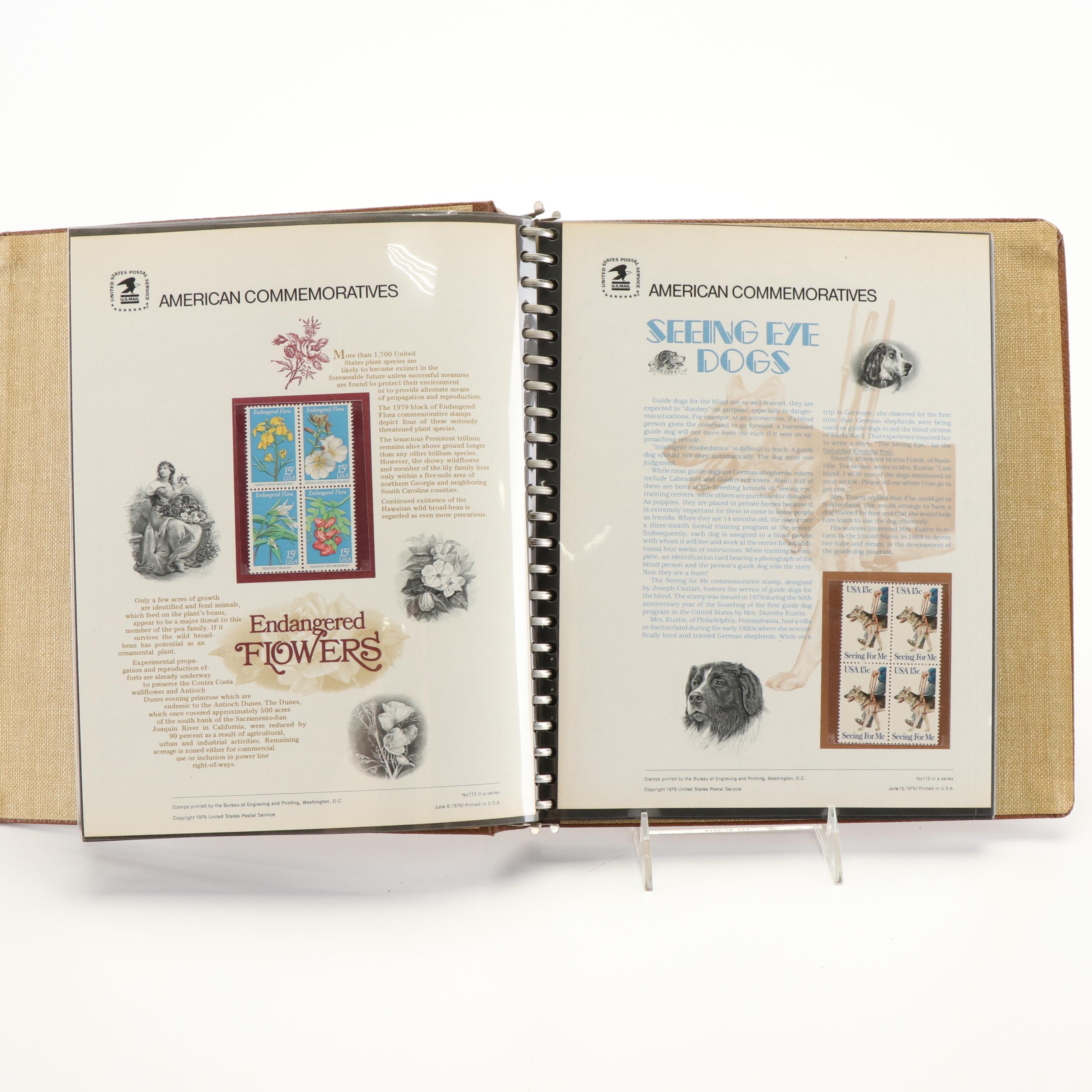 Two Albums of U.S. Commemorative Plate Block Stamp Panels