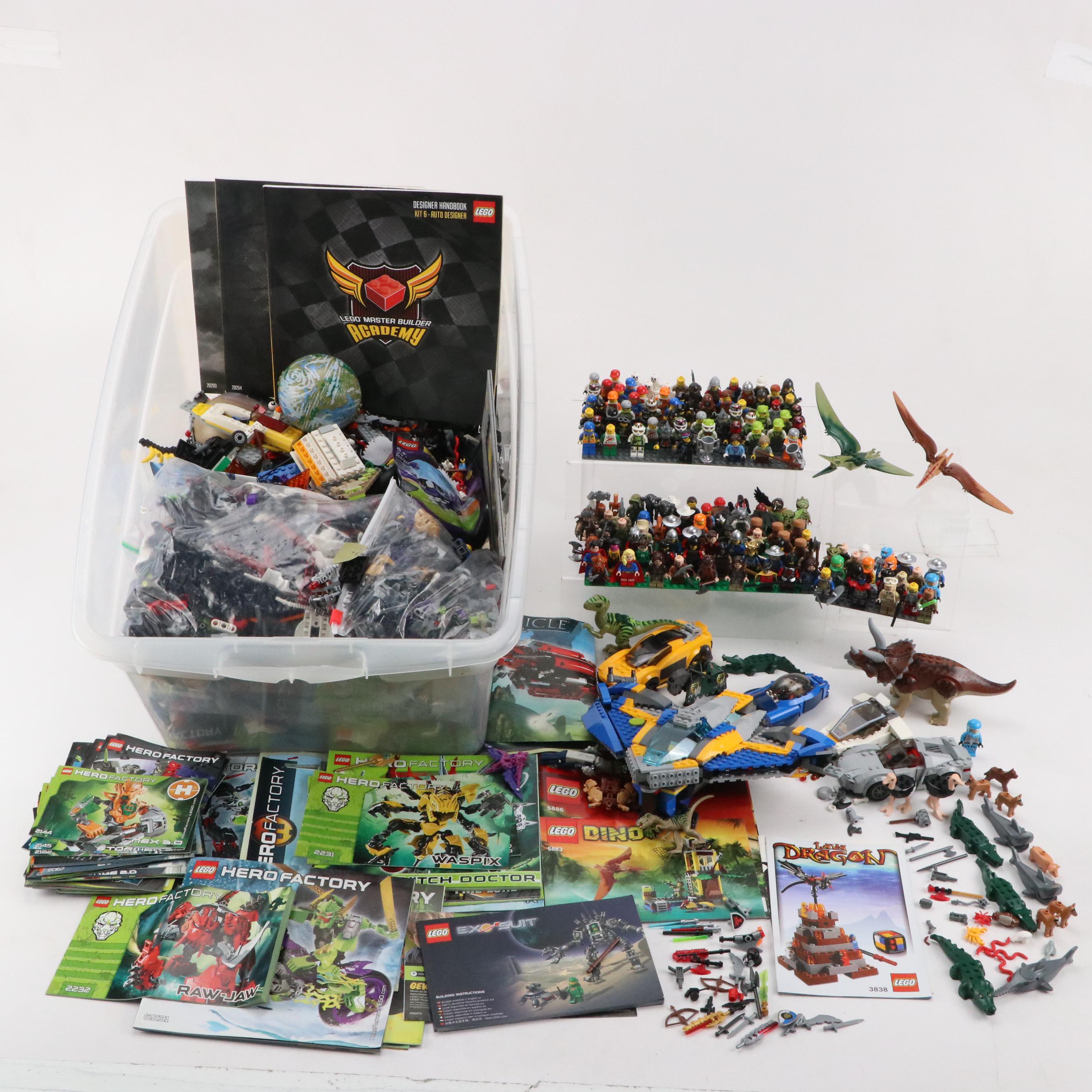 LEGO Mini Figures with Assorted Bricks and Instruction Booklets