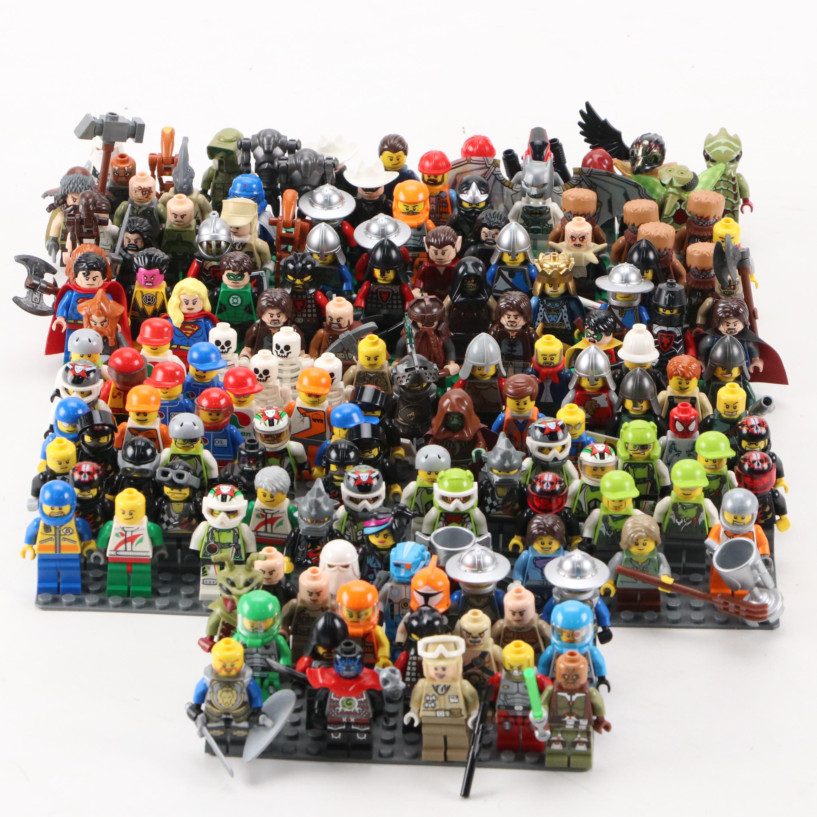 LEGO Mini Figures with Assorted Bricks and Instruction Booklets