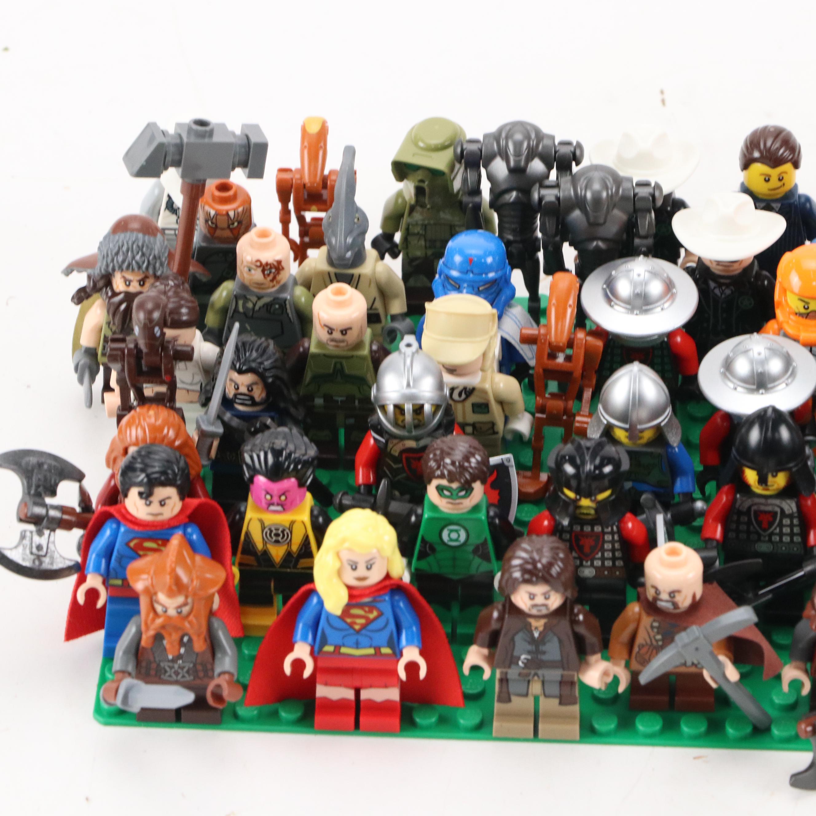 LEGO Mini Figures with Assorted Bricks and Instruction Booklets