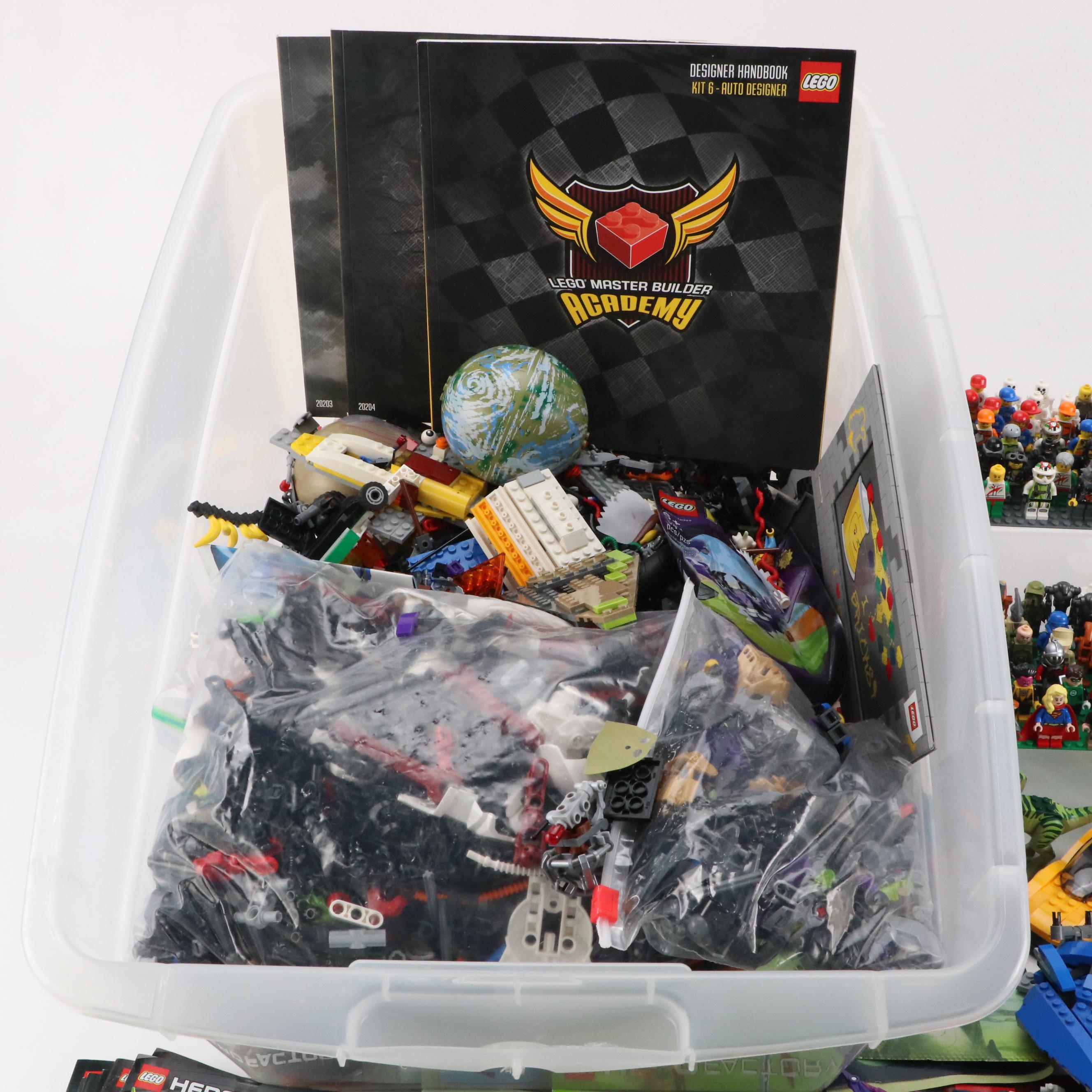 LEGO Mini Figures with Assorted Bricks and Instruction Booklets