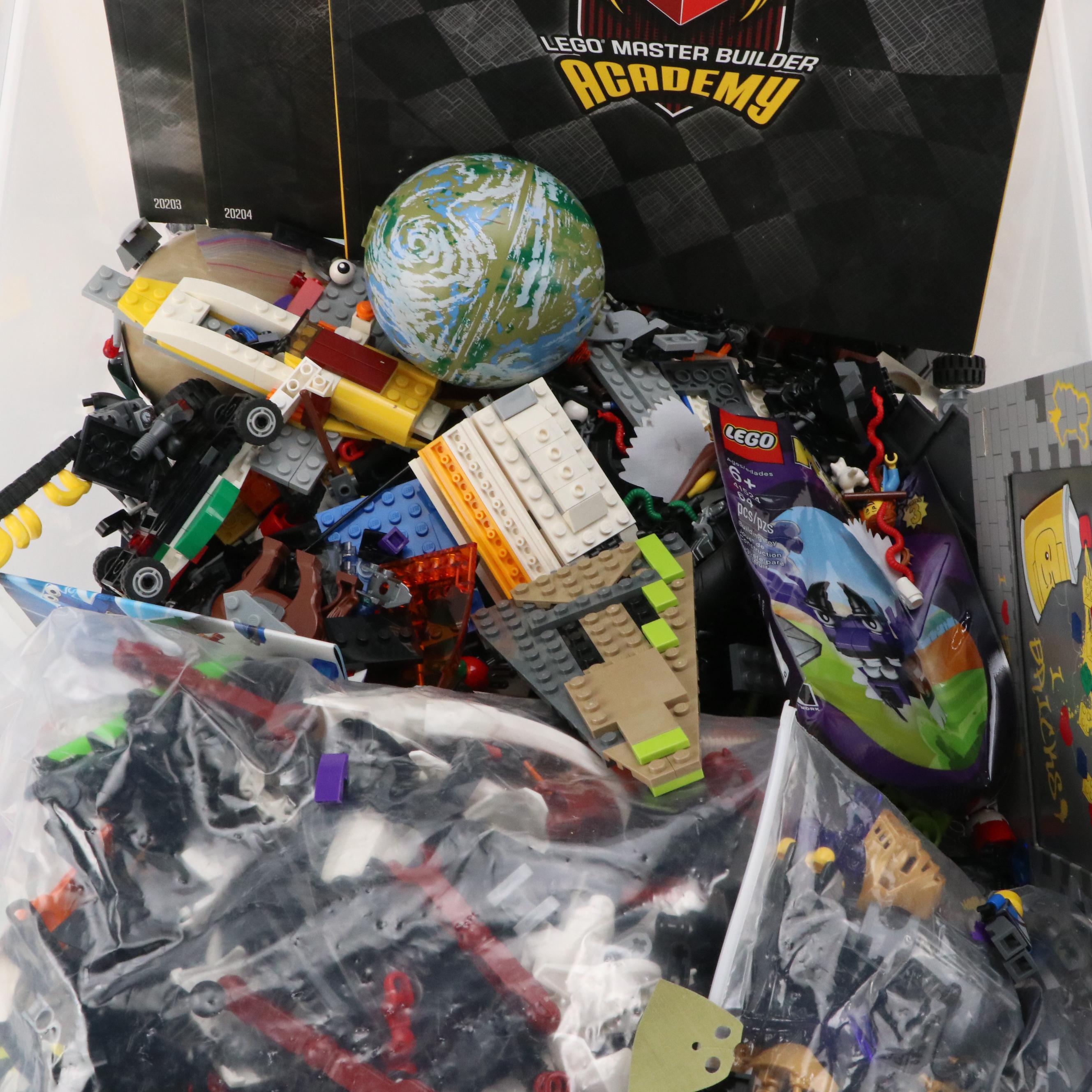 LEGO Mini Figures with Assorted Bricks and Instruction Booklets