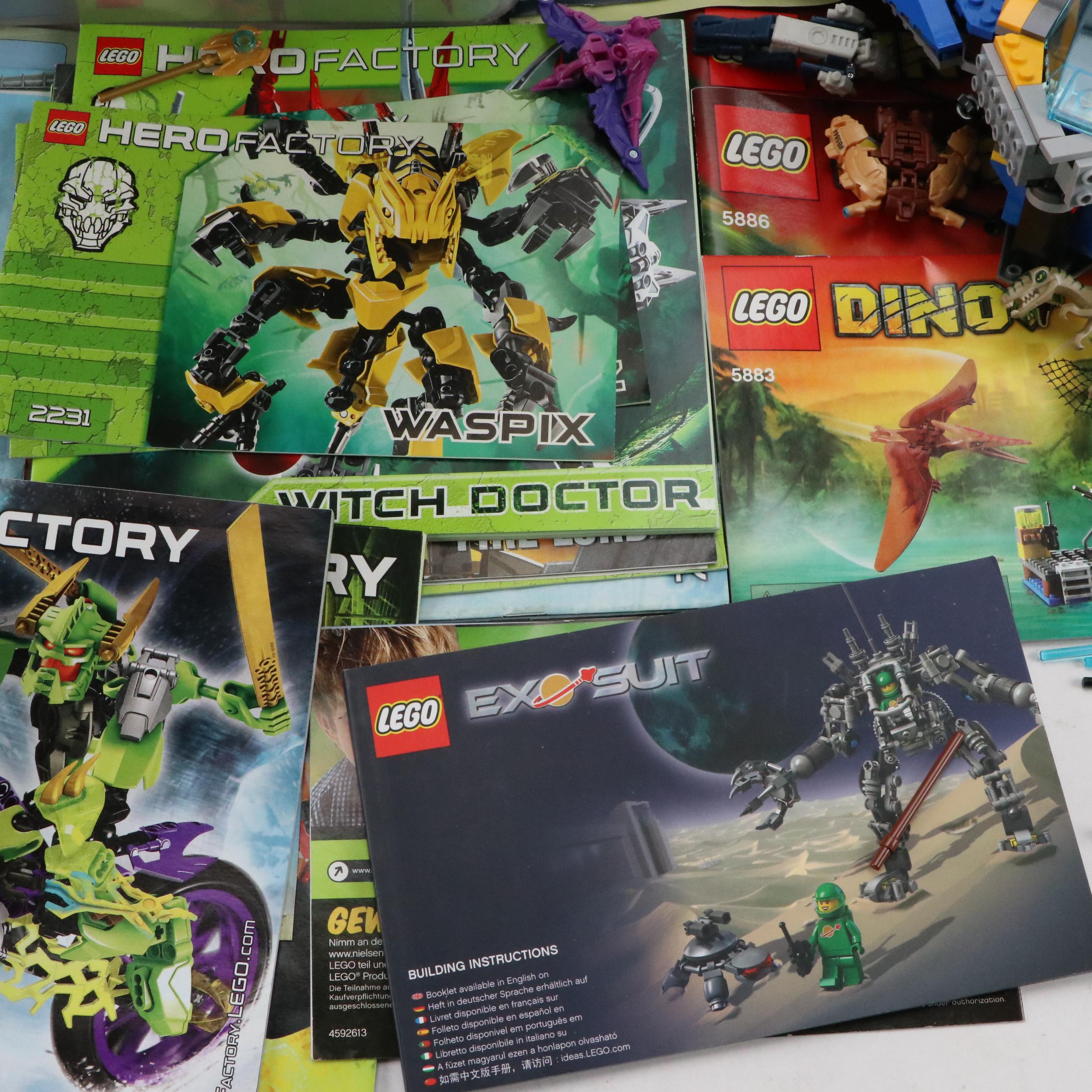 LEGO Mini Figures with Assorted Bricks and Instruction Booklets