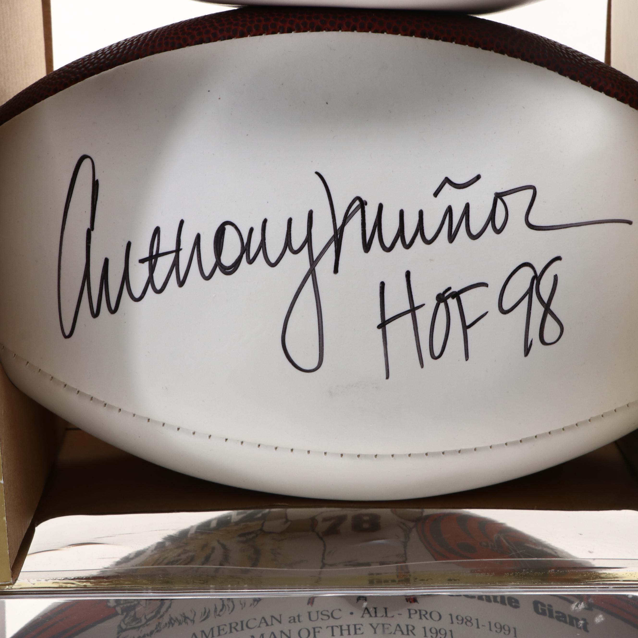 Anthony Muñoz Signed Cincinnati Bengals and Wilson Footballs