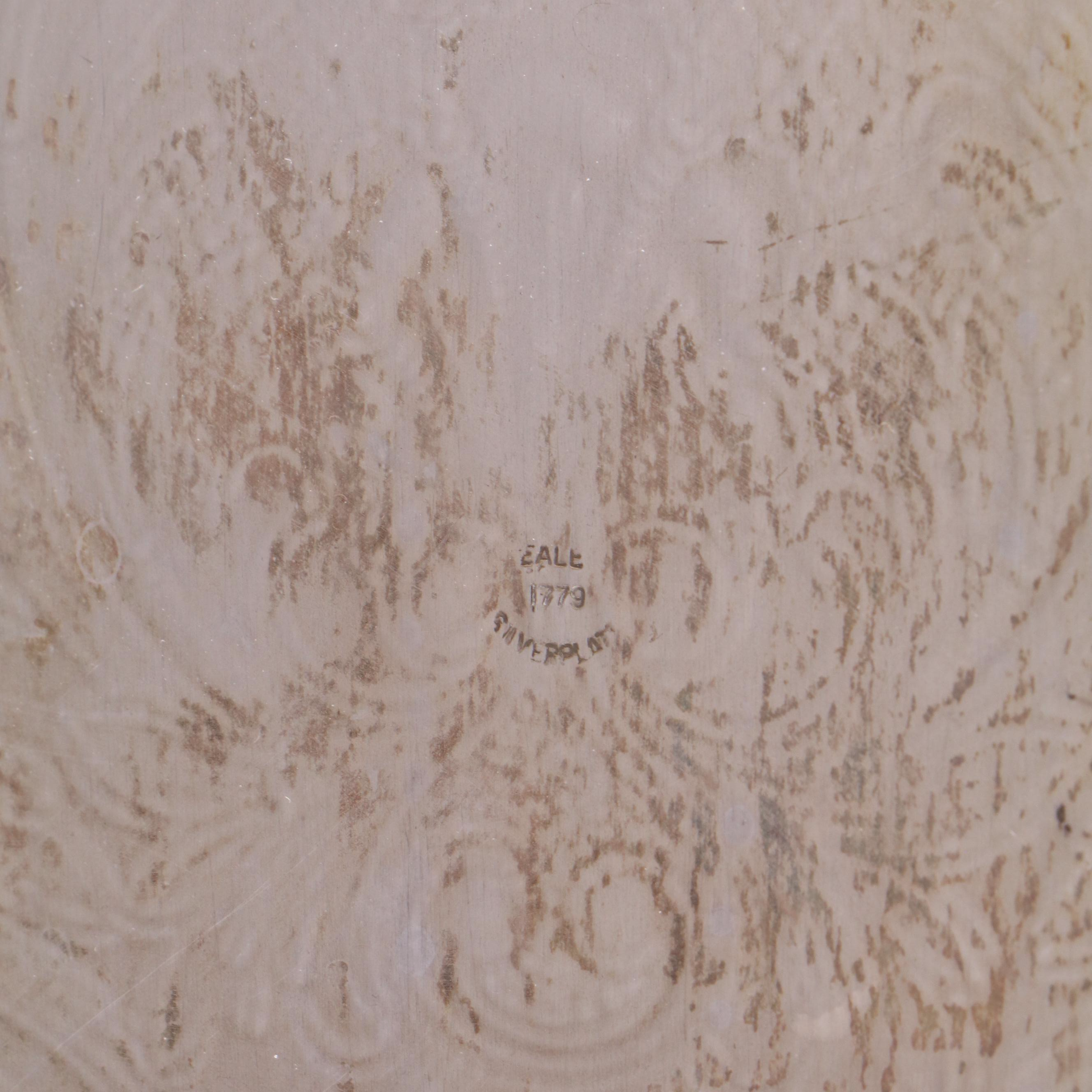 Atlantis Decanter with Other Crystal Stemware and Silver Plate Footed Tray