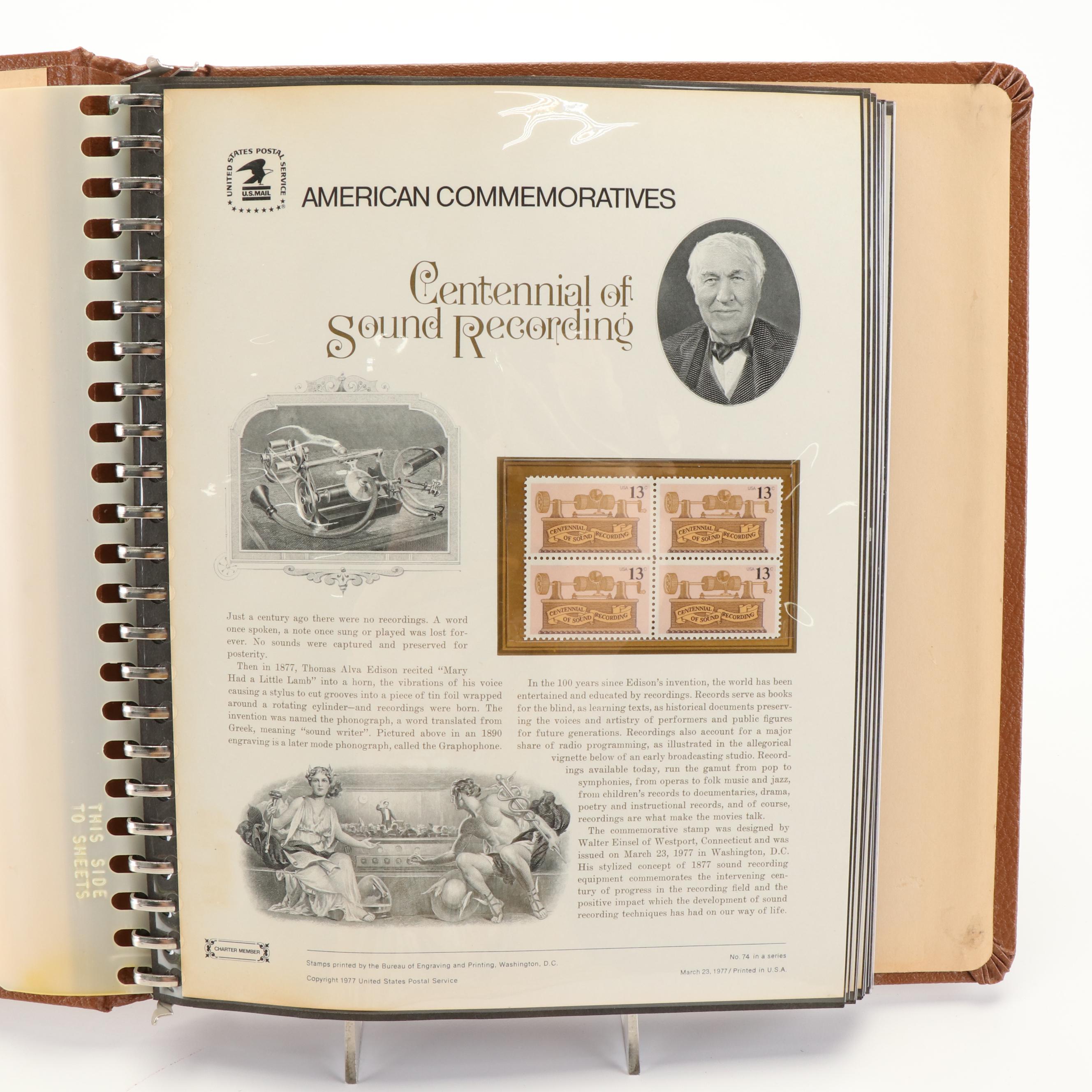 Two Albums of U.S. Commemorative Plate Block Stamp Panels