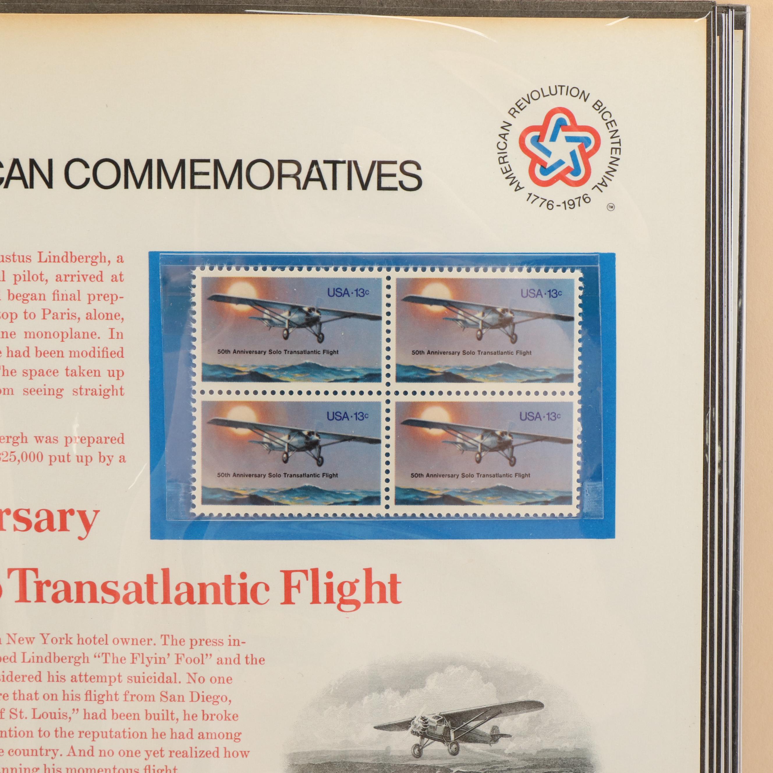 Two Albums of U.S. Commemorative Plate Block Stamp Panels