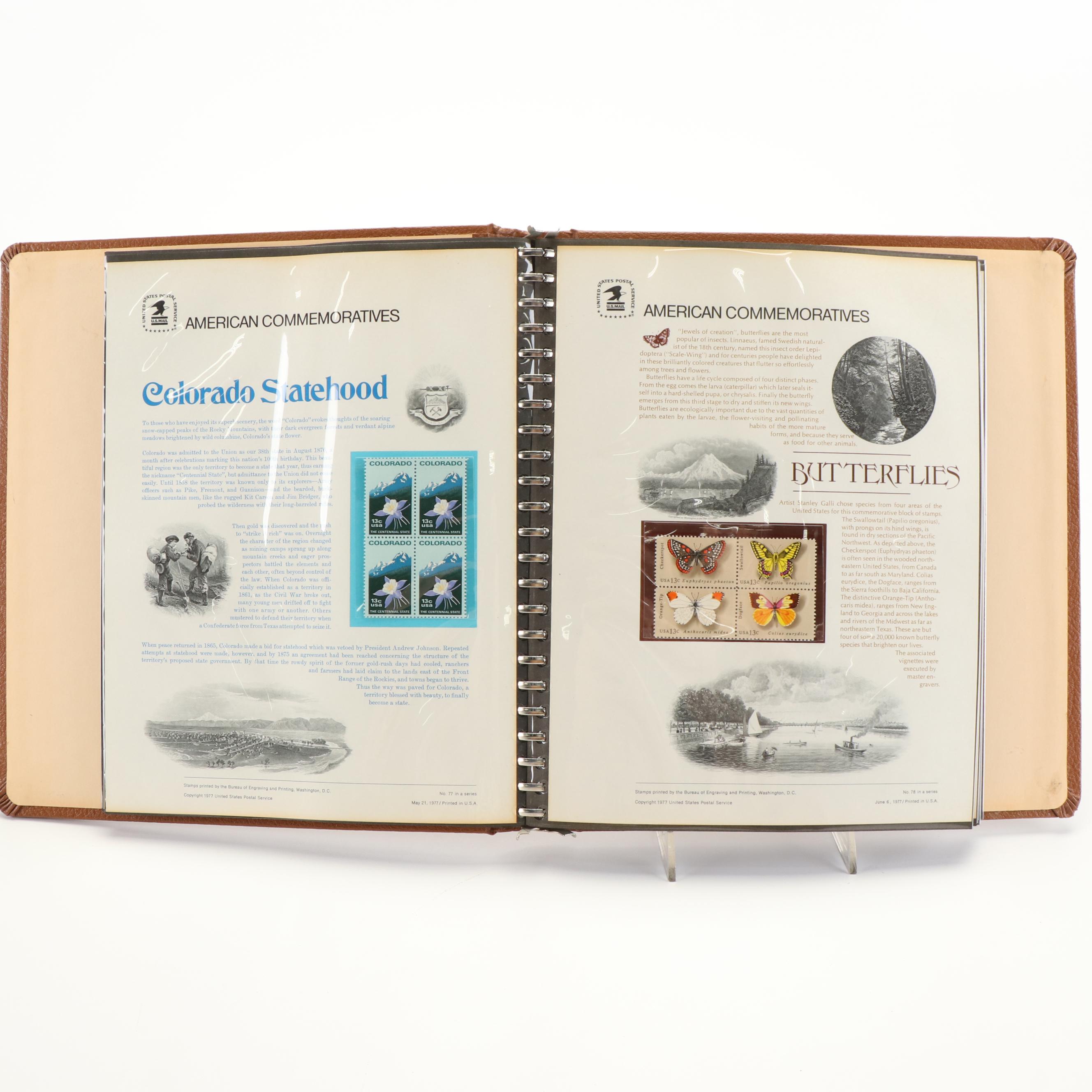 Two Albums of U.S. Commemorative Plate Block Stamp Panels