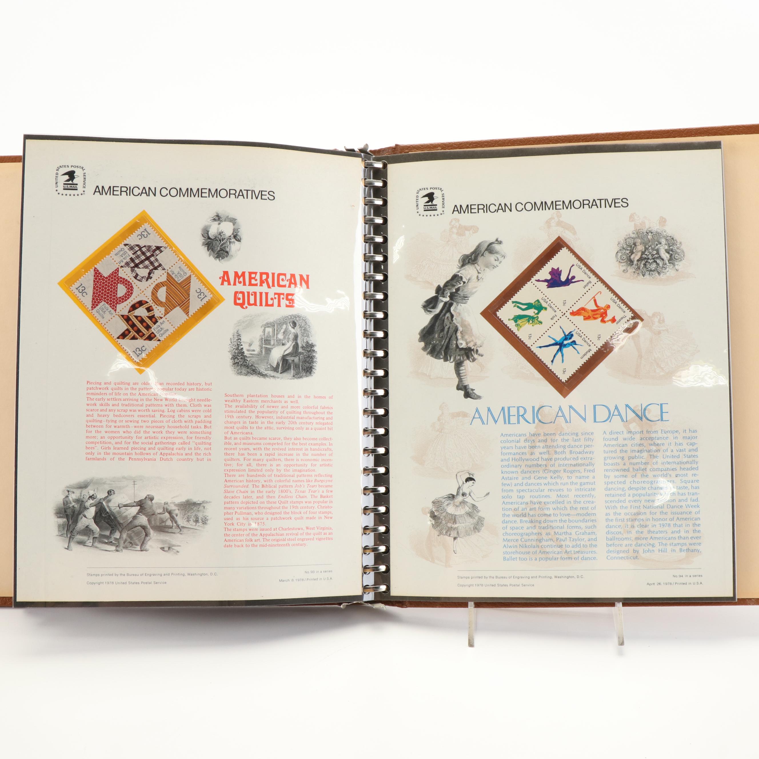 Two Albums of U.S. Commemorative Plate Block Stamp Panels