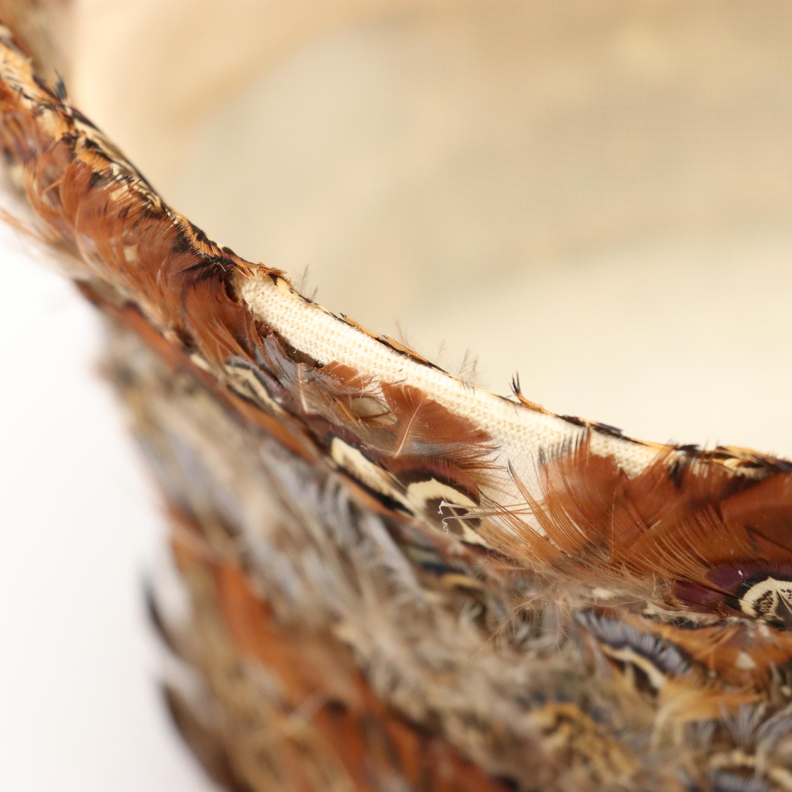Natural Pheasant Plumage Feather Bucket Hat with Box