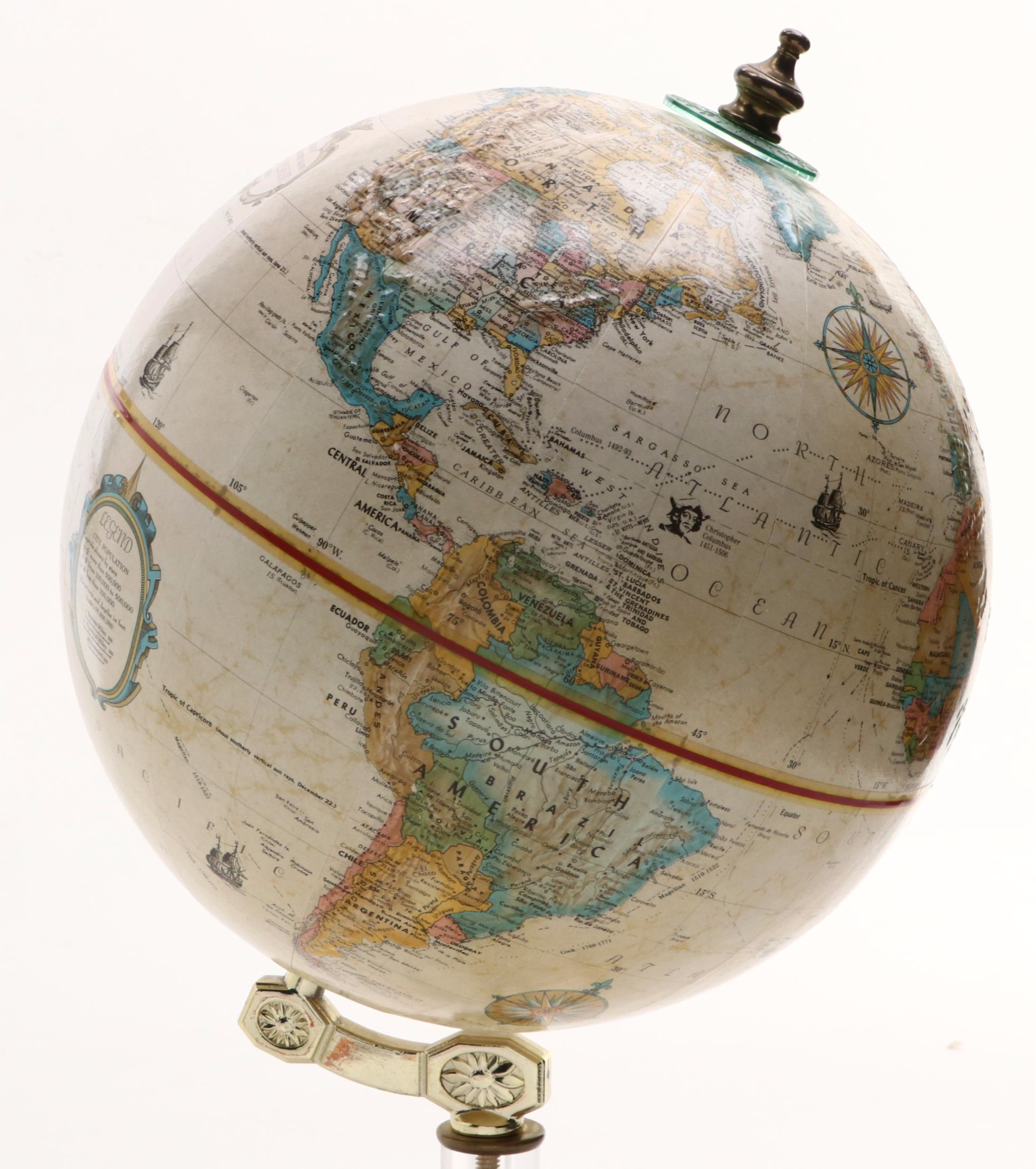 Replogle World Classic Series Topographical Desk Globe on Acrylic Base
