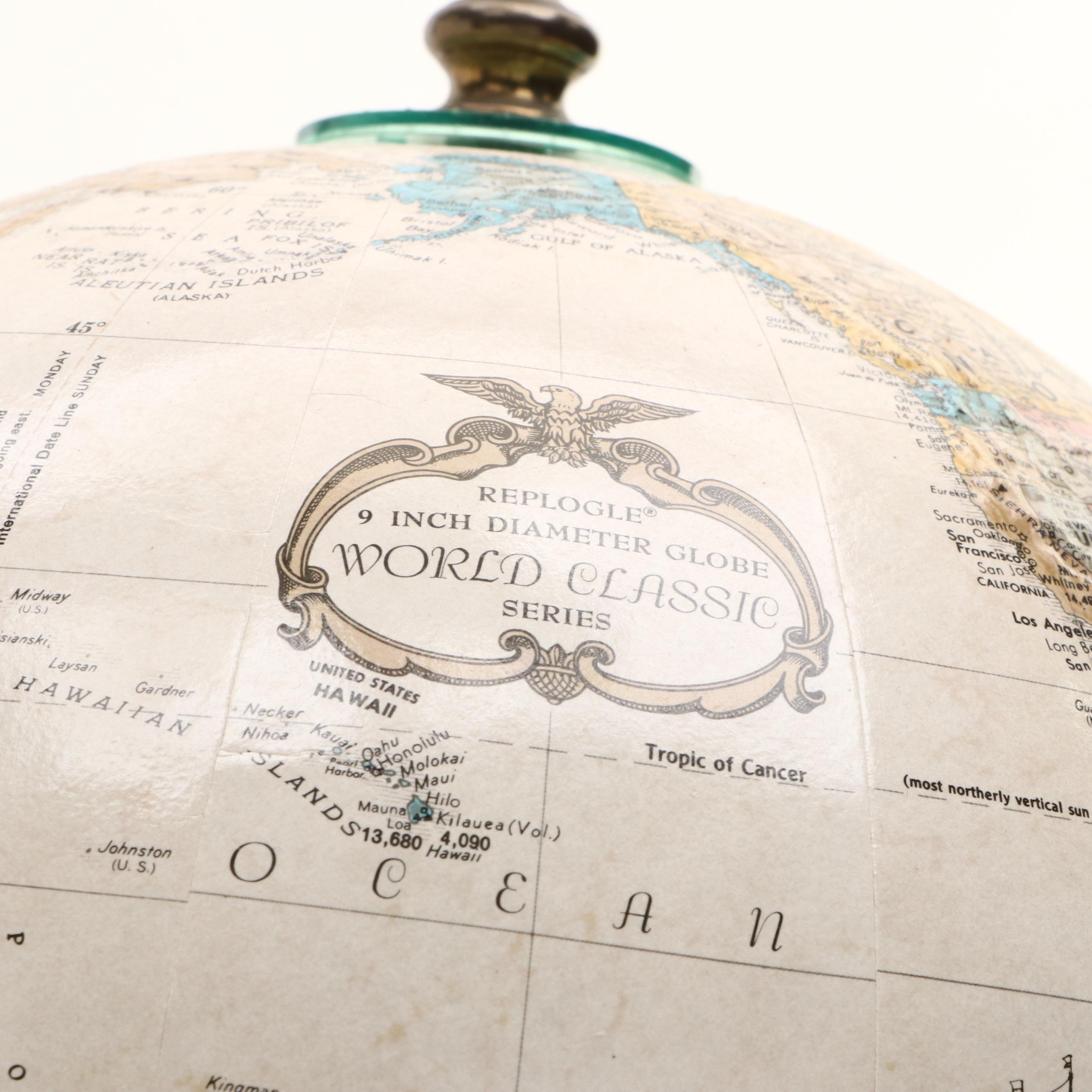 Replogle World Classic Series Topographical Desk Globe on Acrylic Base