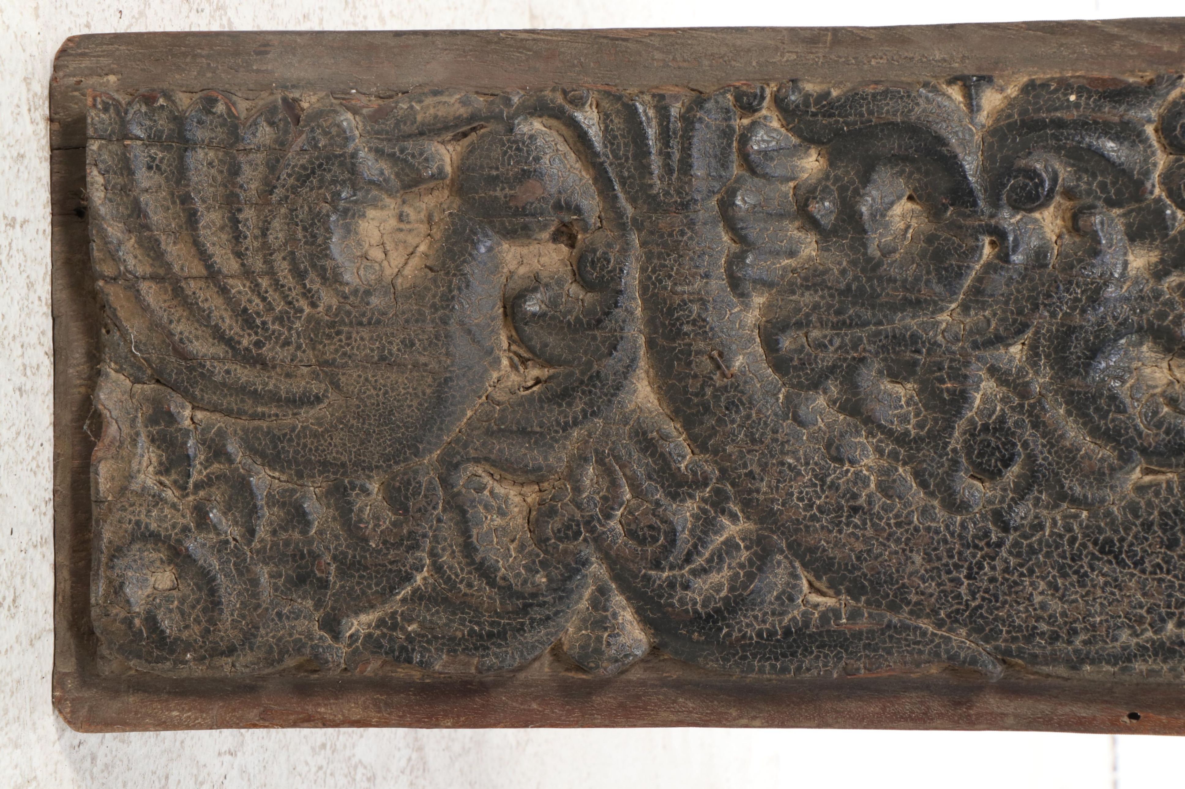 Indian Hand-Carved Wood Door Lintel