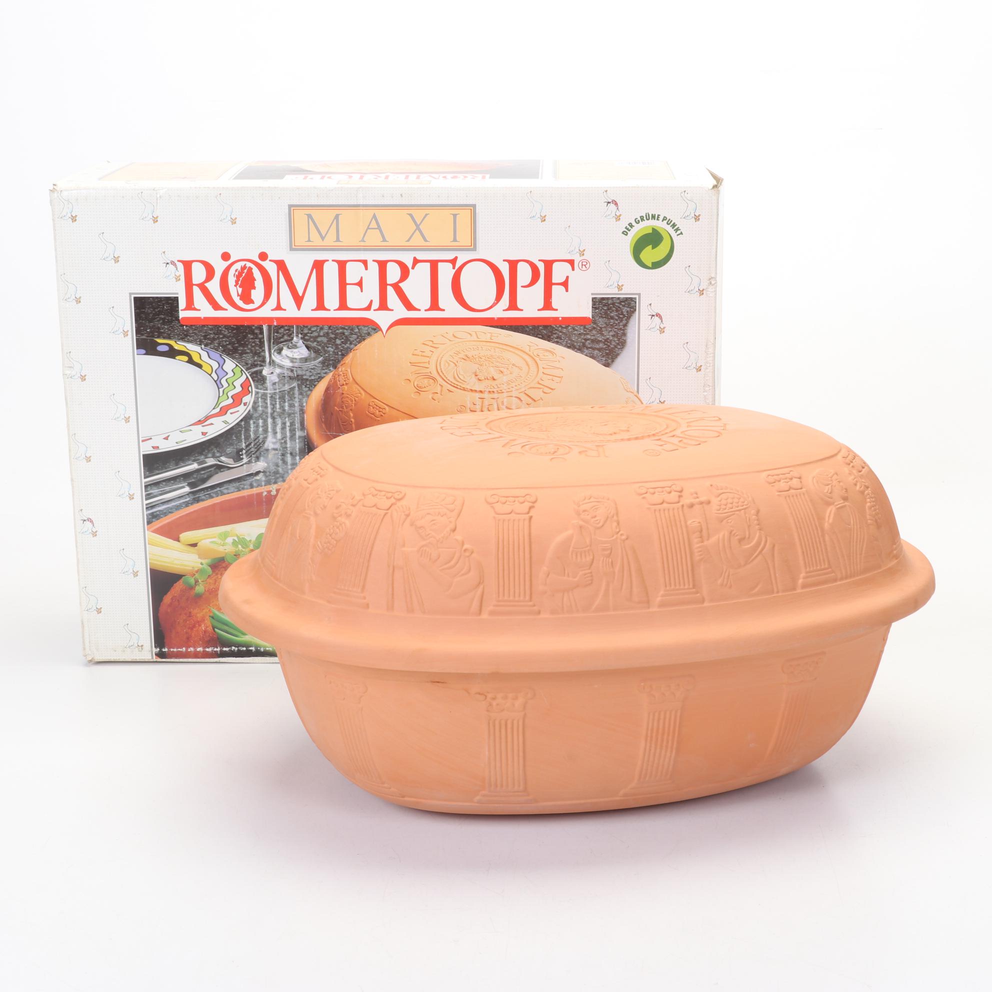 Romertopf Ceramic Roaster For Conventional Oven Or Microwave