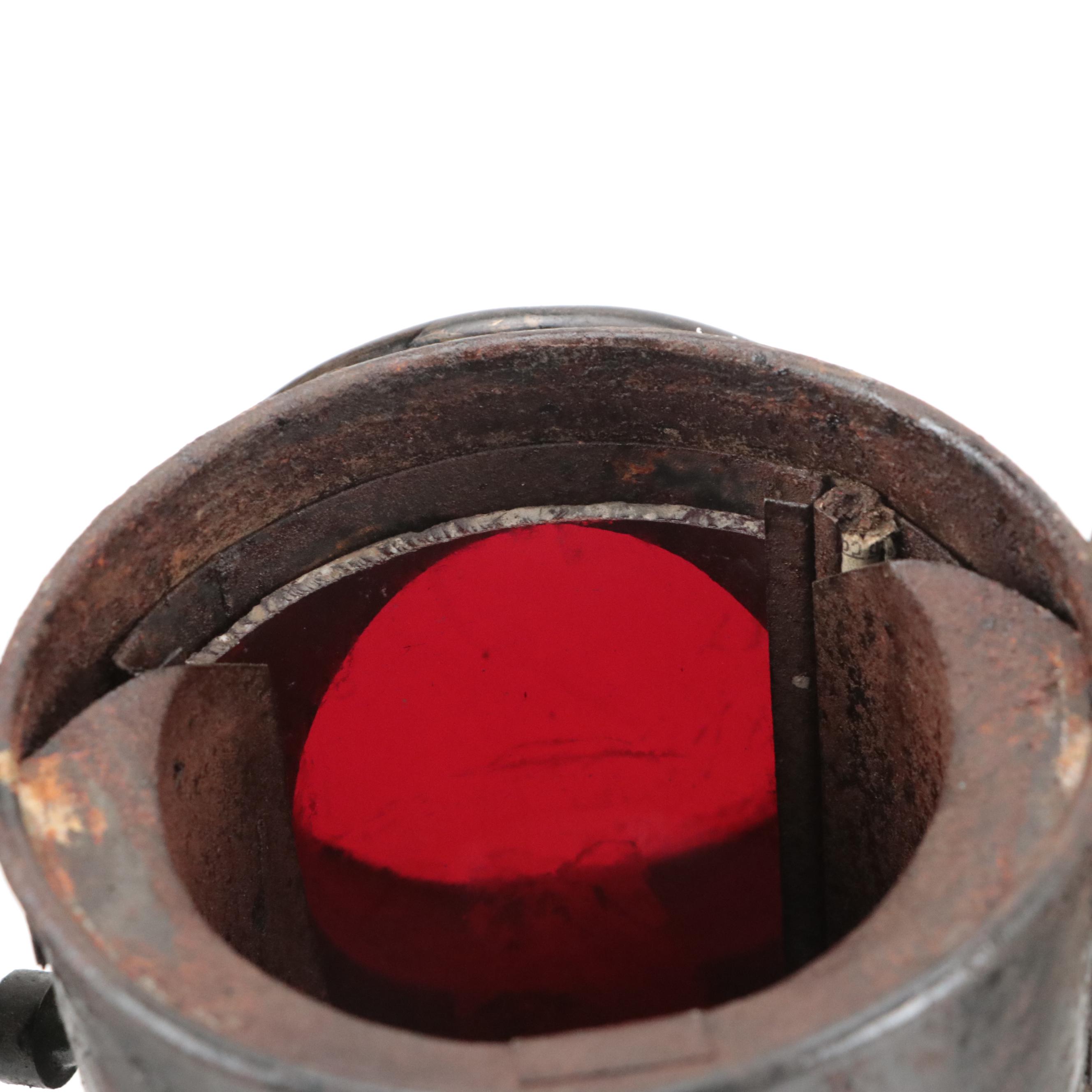 Red and Green Glass Filtered Railroad Signal Lanterns