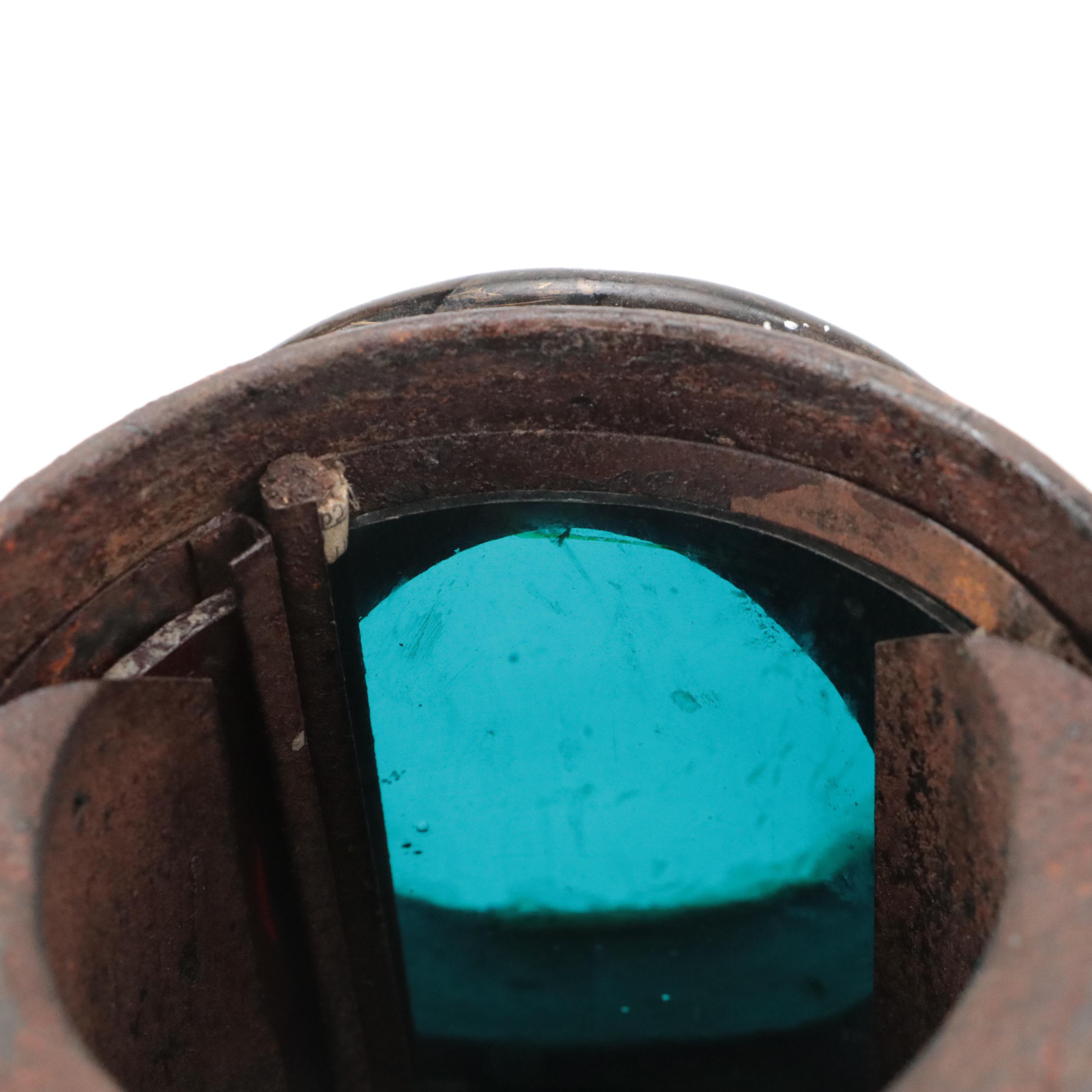 Red and Green Glass Filtered Railroad Signal Lanterns