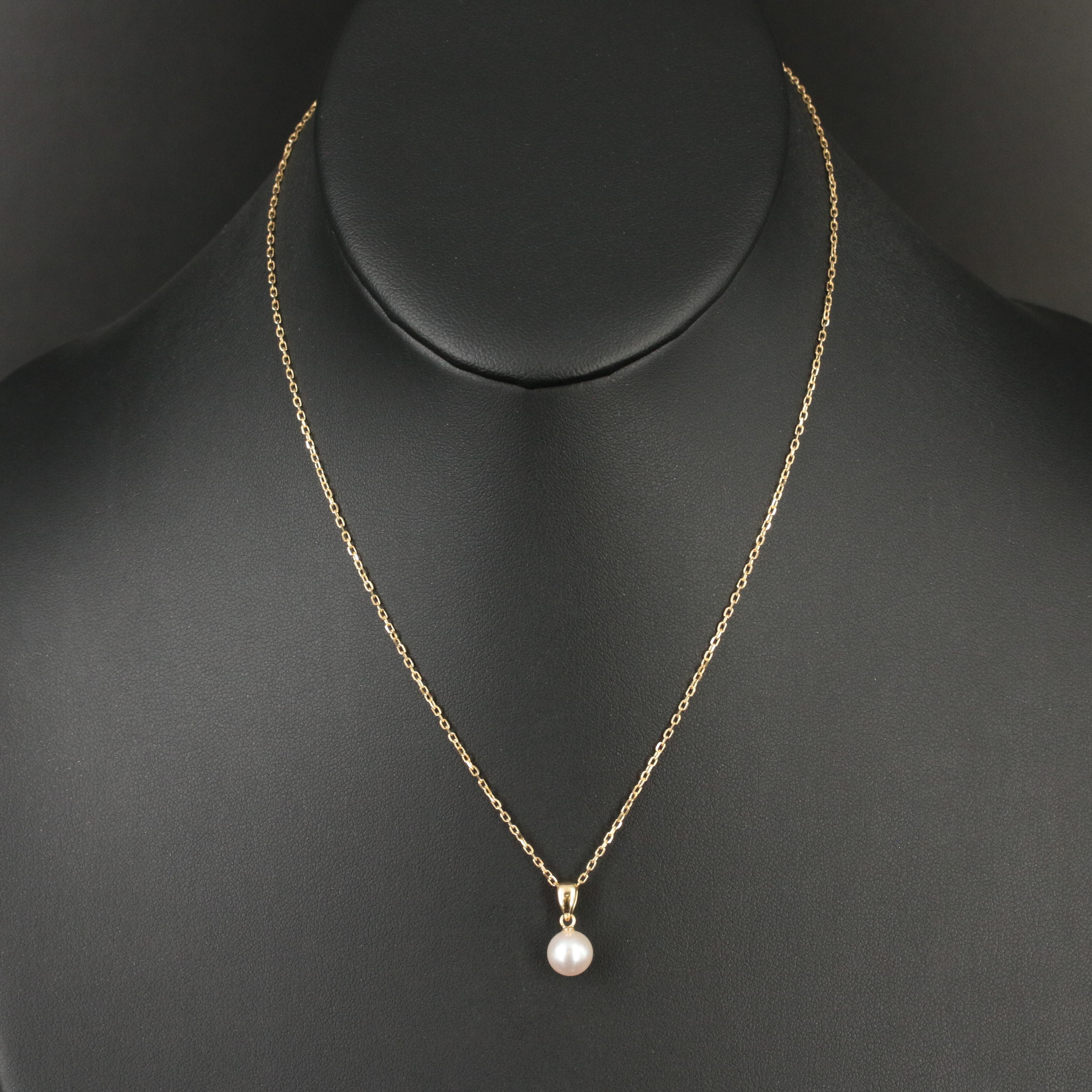 Mikimoto 18K Pearl Solitaire Pendant Necklace
