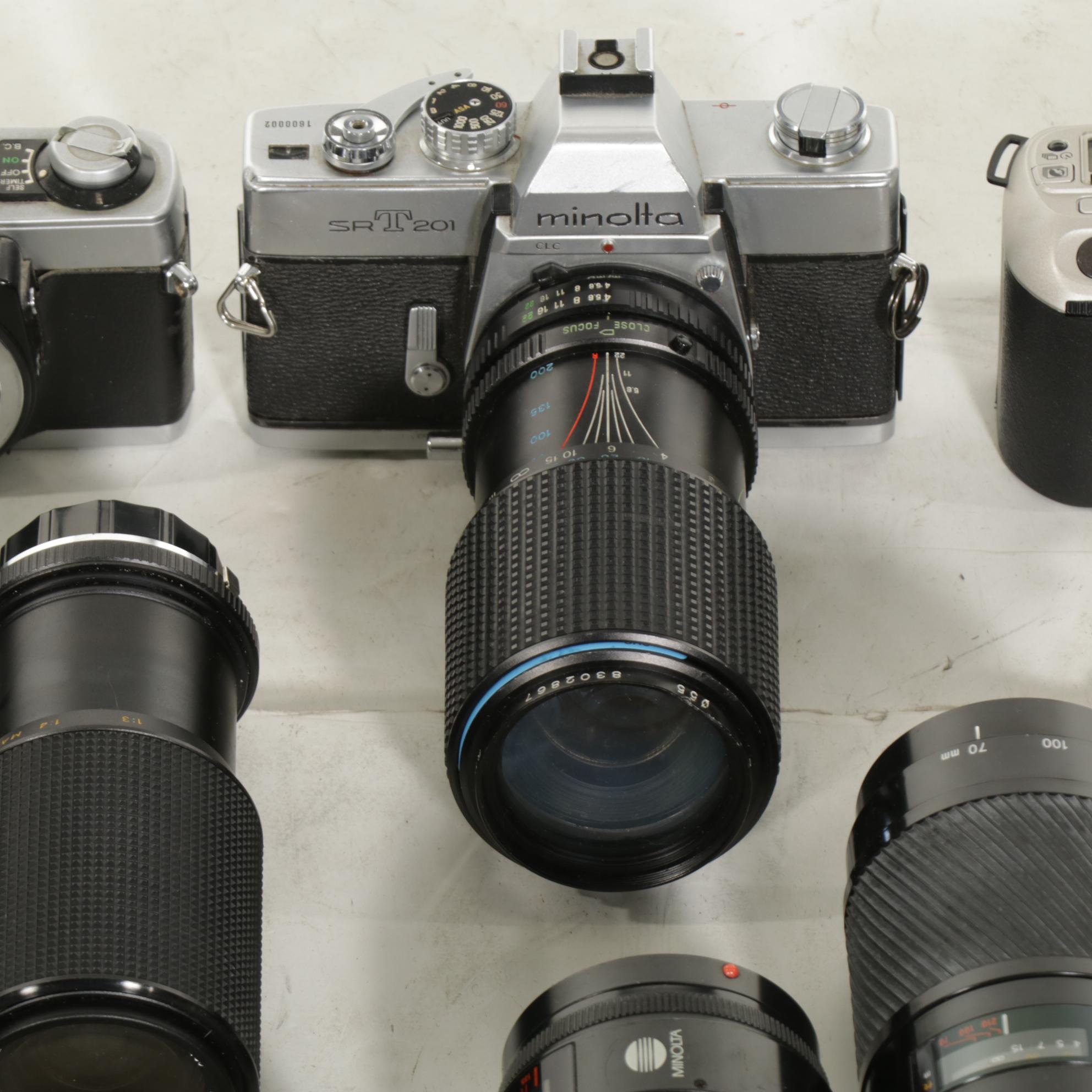 Minolta Camera Bodies and Assorted Lenses