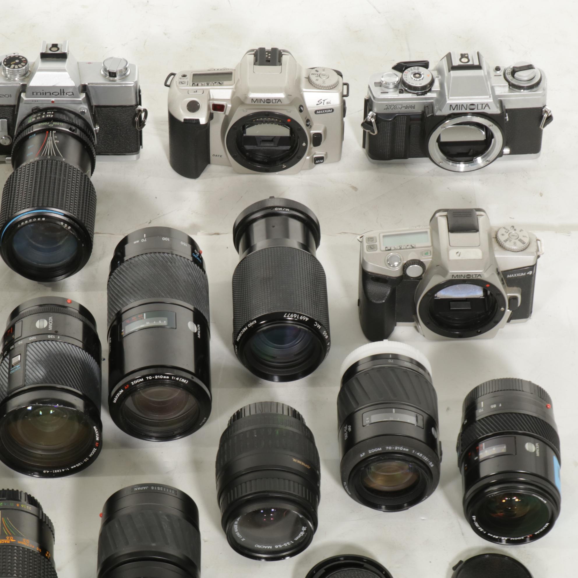 Minolta Camera Bodies and Assorted Lenses