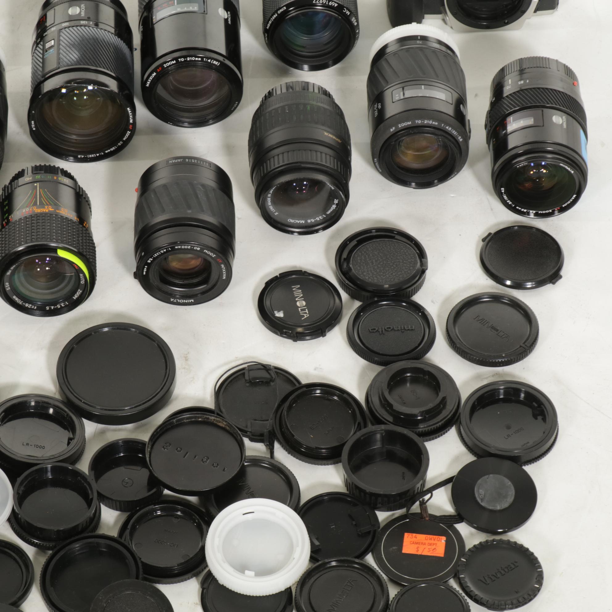 Minolta Camera Bodies and Assorted Lenses