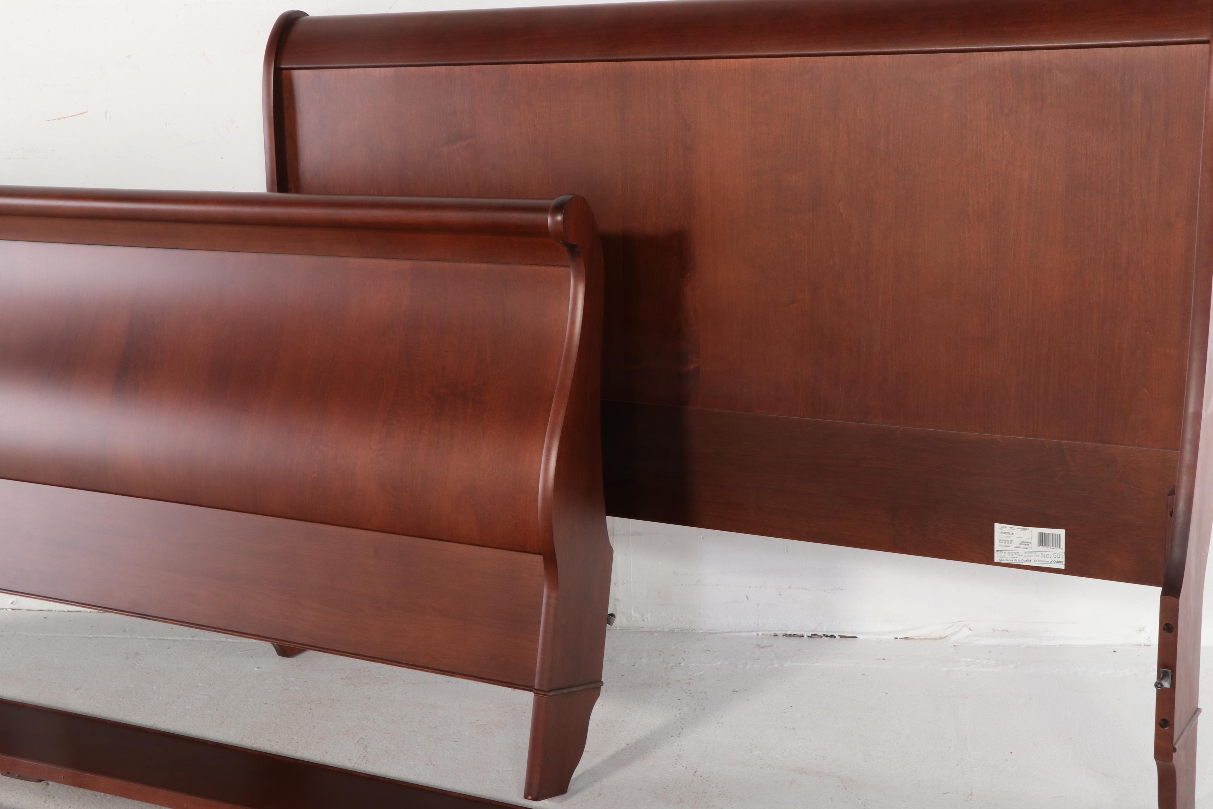 HPL Mobilier Furniture Louis Philippe Style Queen Size Sleigh Bed Frame