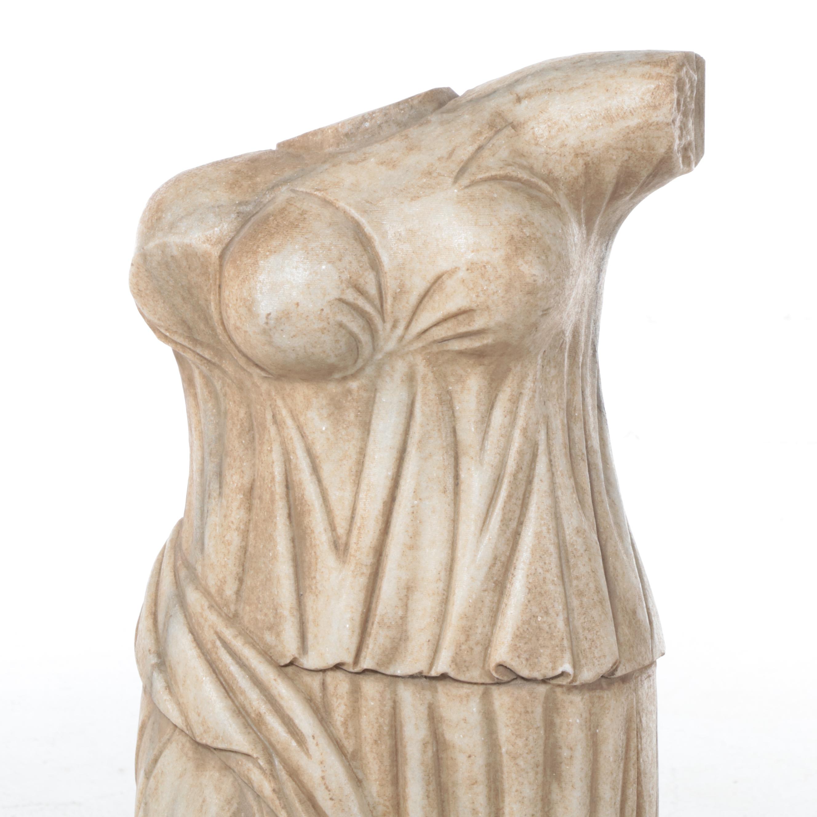 Carved Stone Classical Style Female Form Sculpture