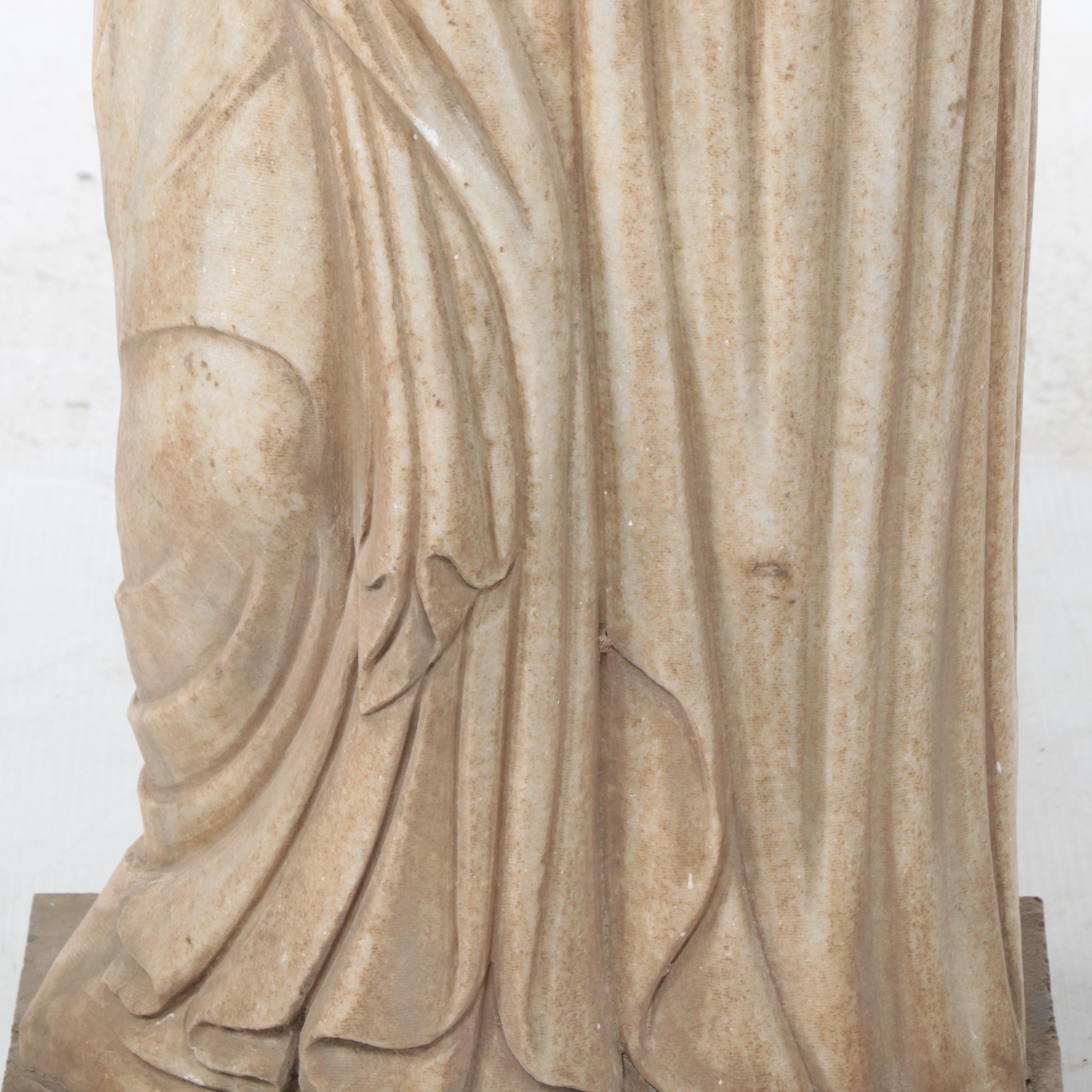 Carved Stone Classical Style Female Form Sculpture