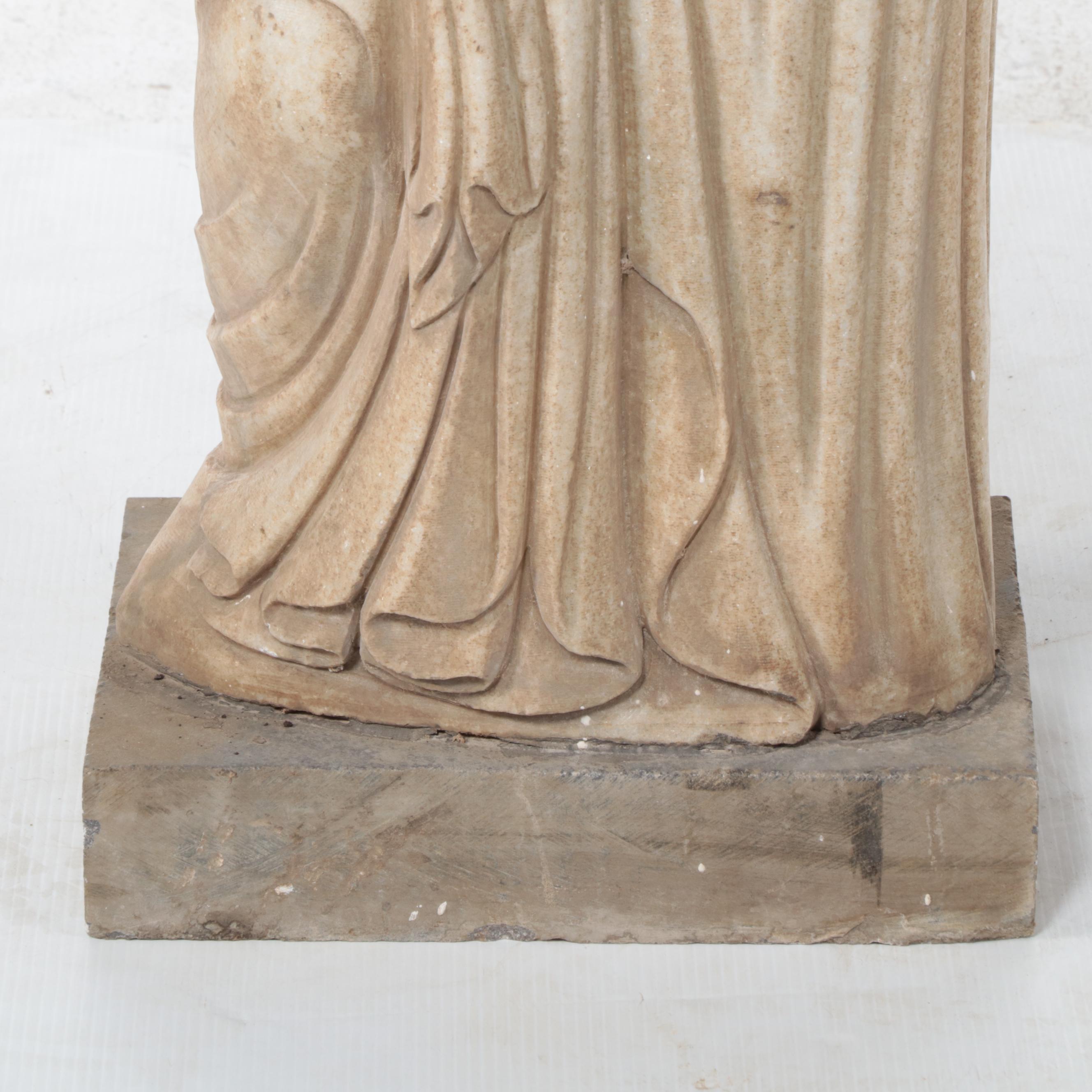 Carved Stone Classical Style Female Form Sculpture