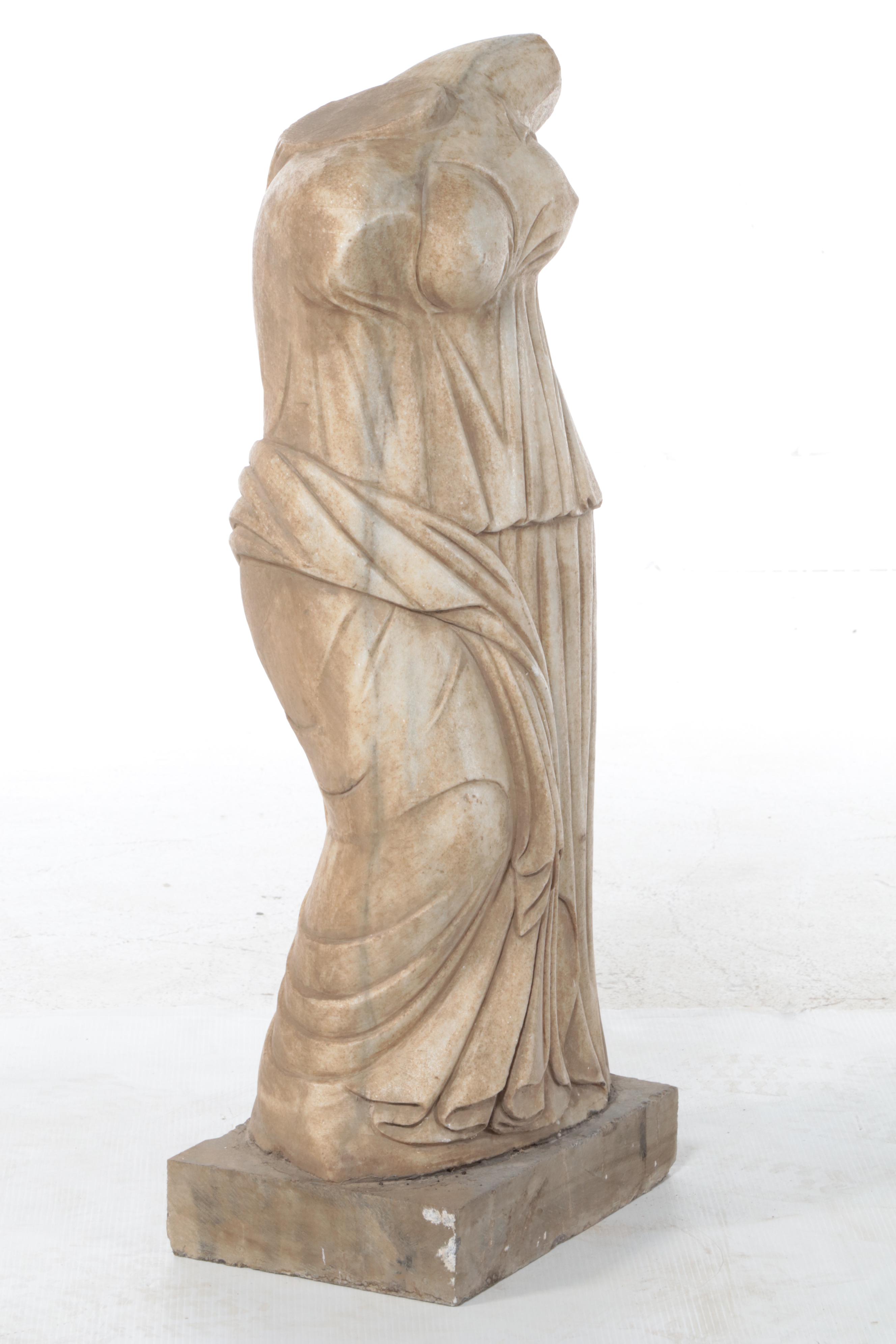 Carved Stone Classical Style Female Form Sculpture