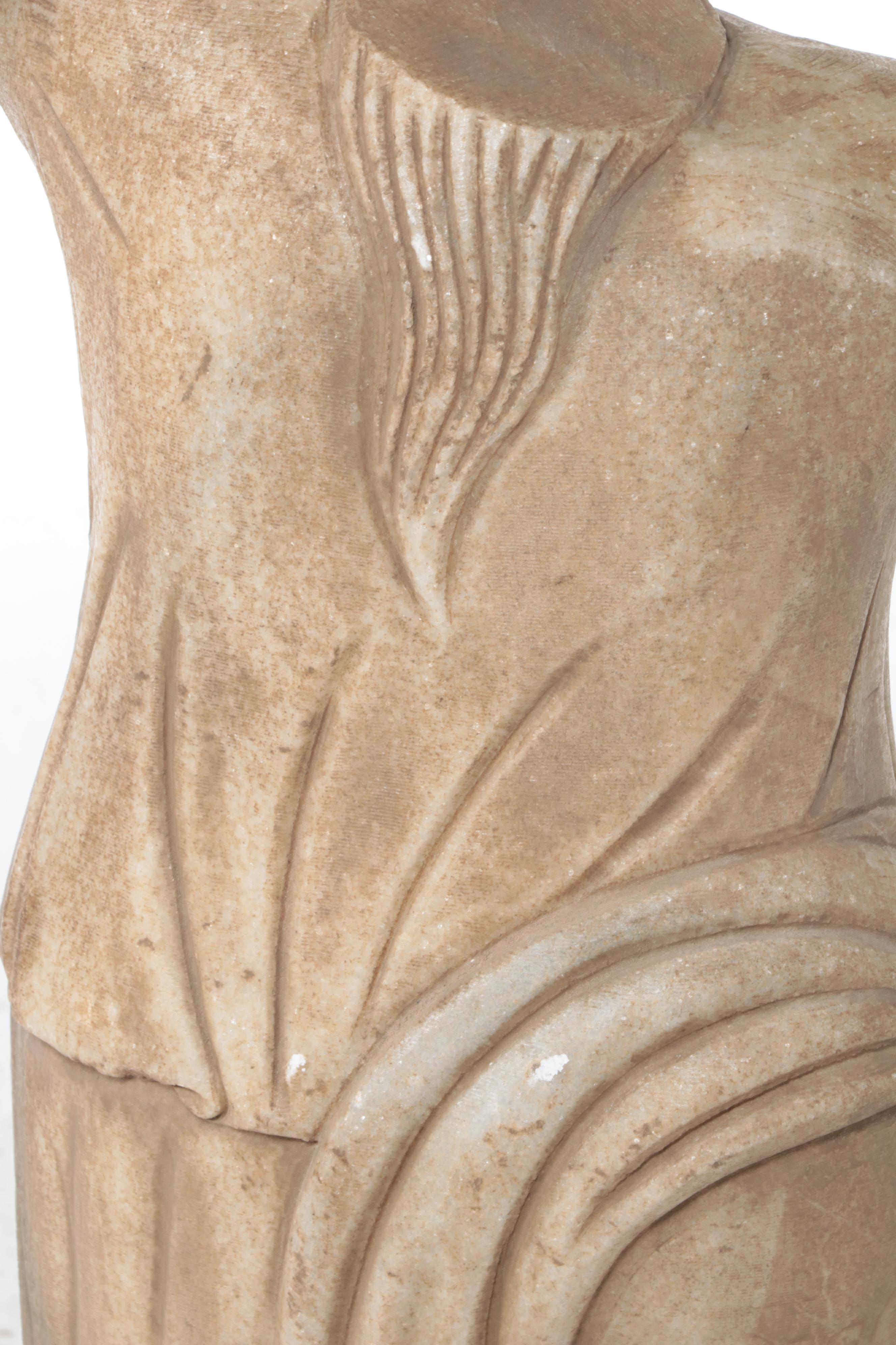Carved Stone Classical Style Female Form Sculpture