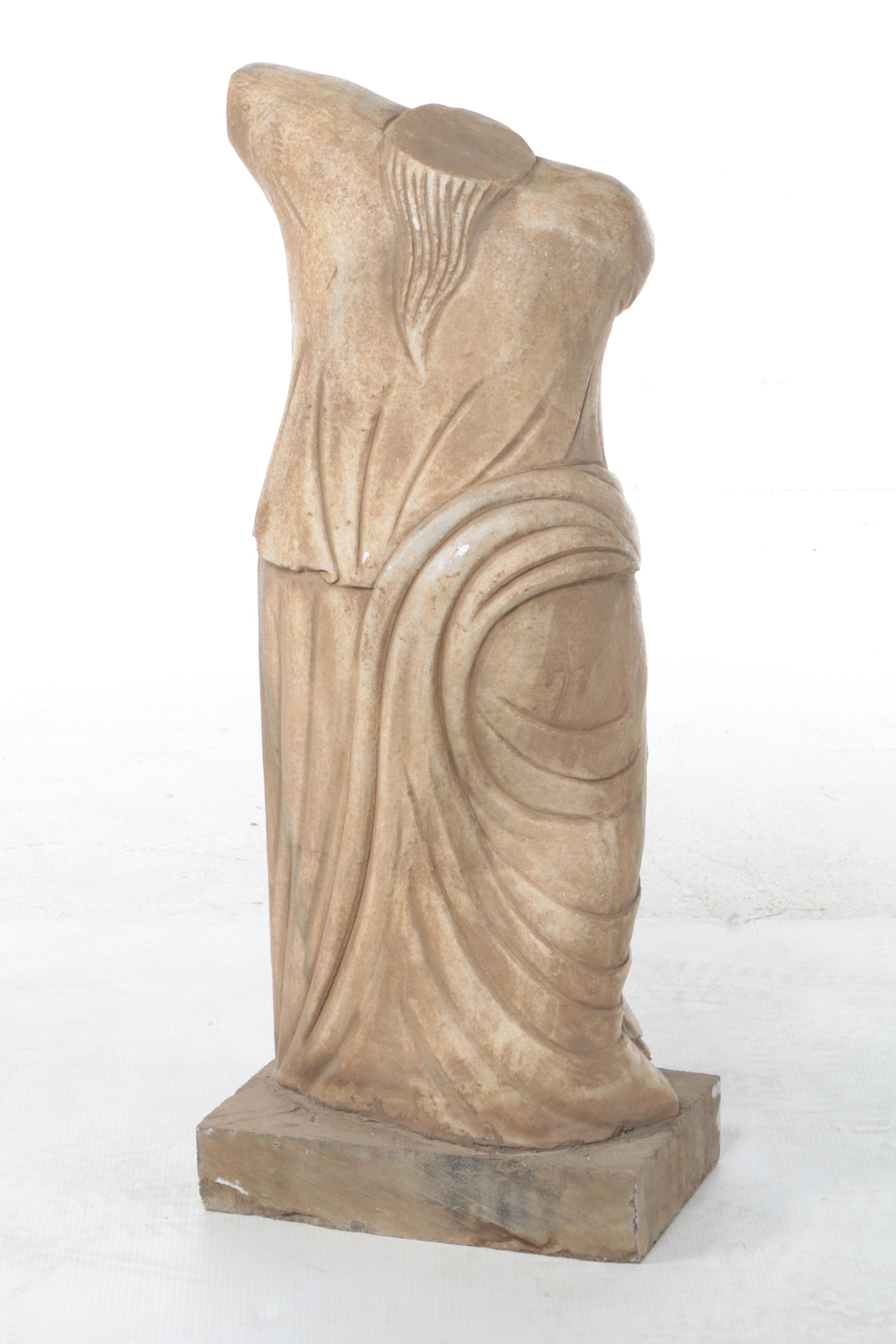 Carved Stone Classical Style Female Form Sculpture