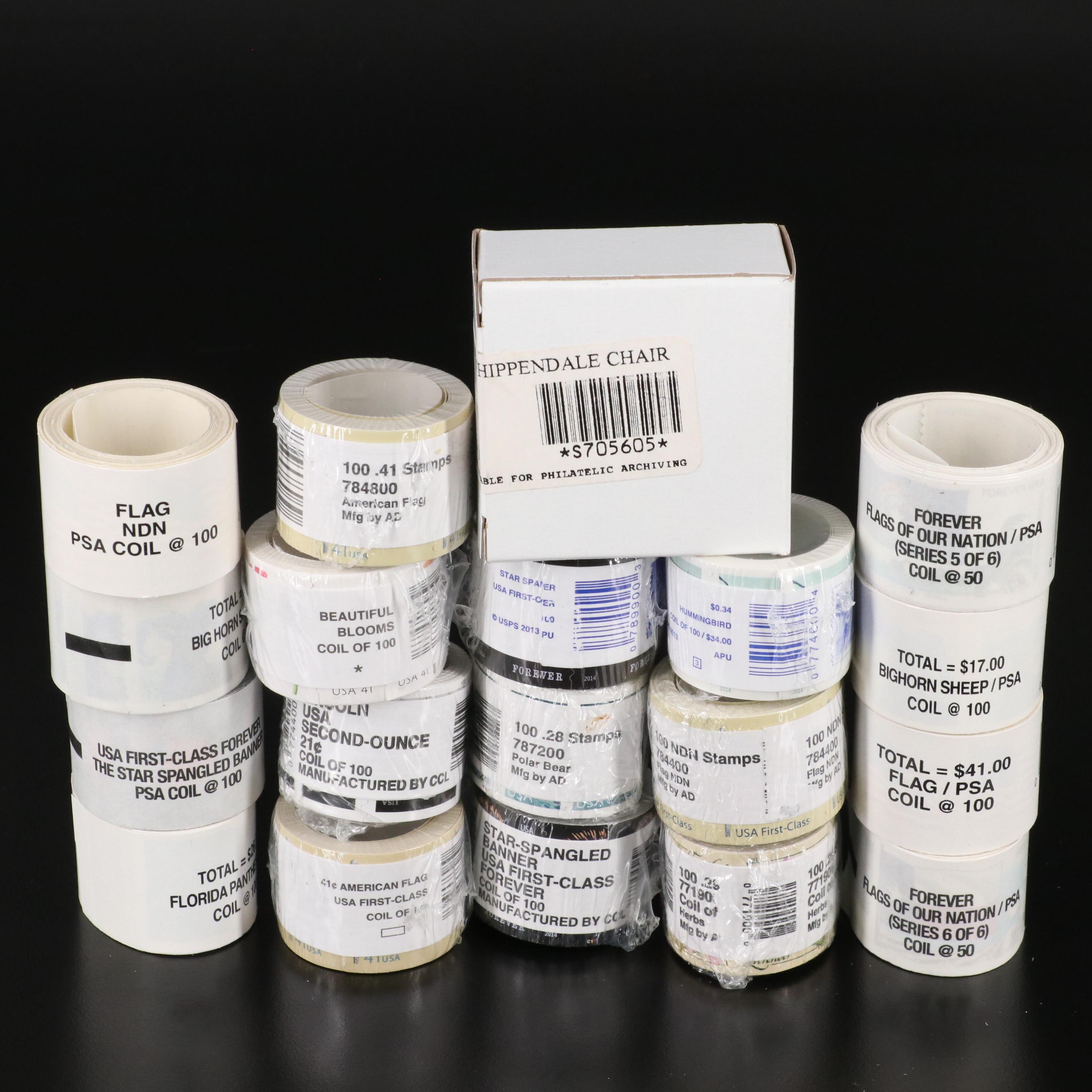 Nineteen Mint Condition Postage Stamp Coils