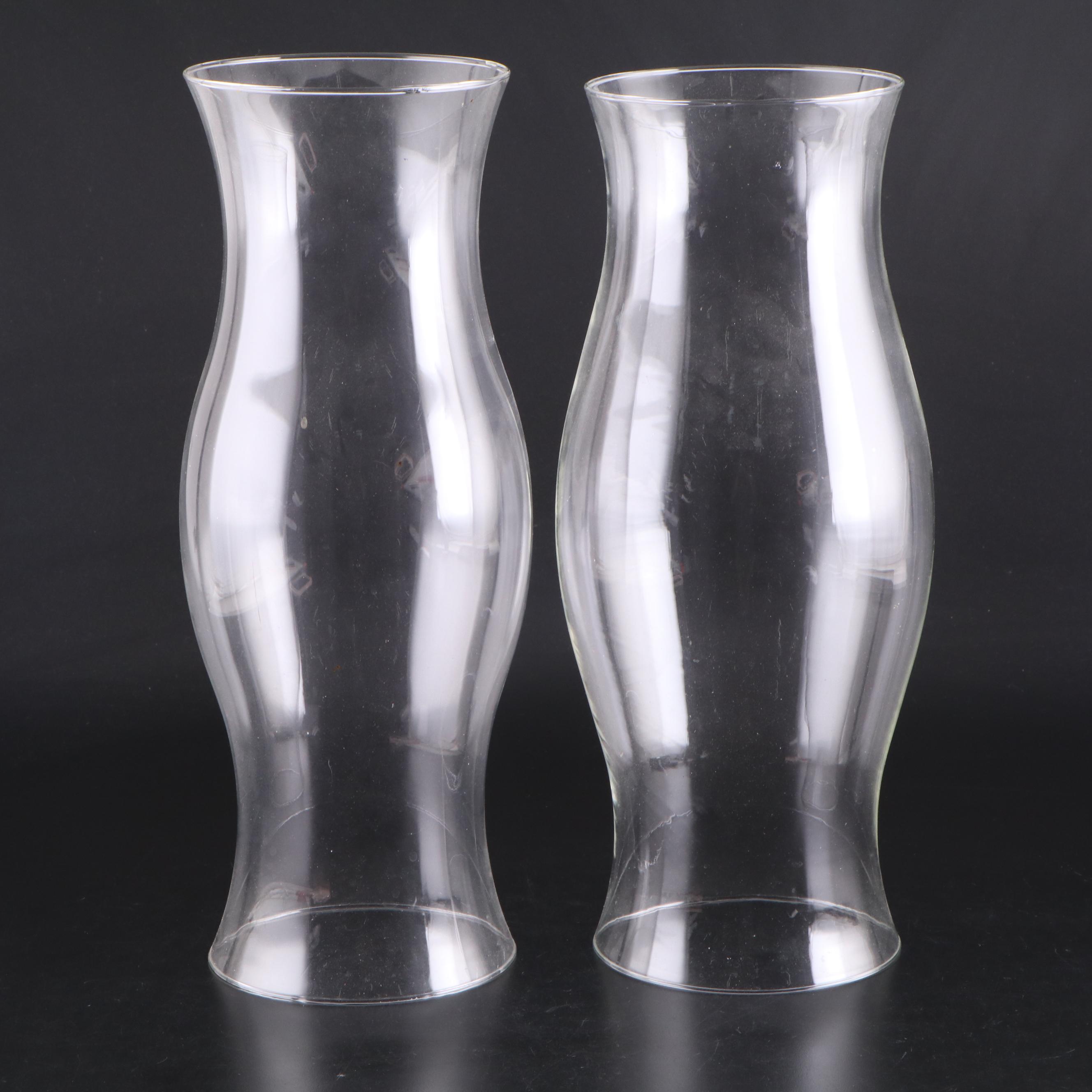 Pair of Glass Hurricanes