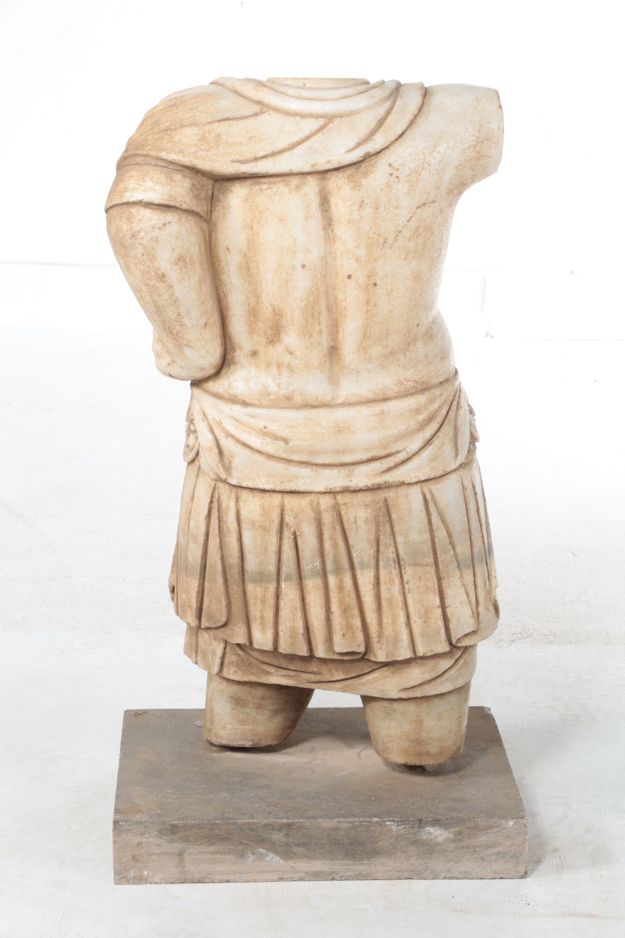 Roman/Classical Style Carved Stone Male Torso