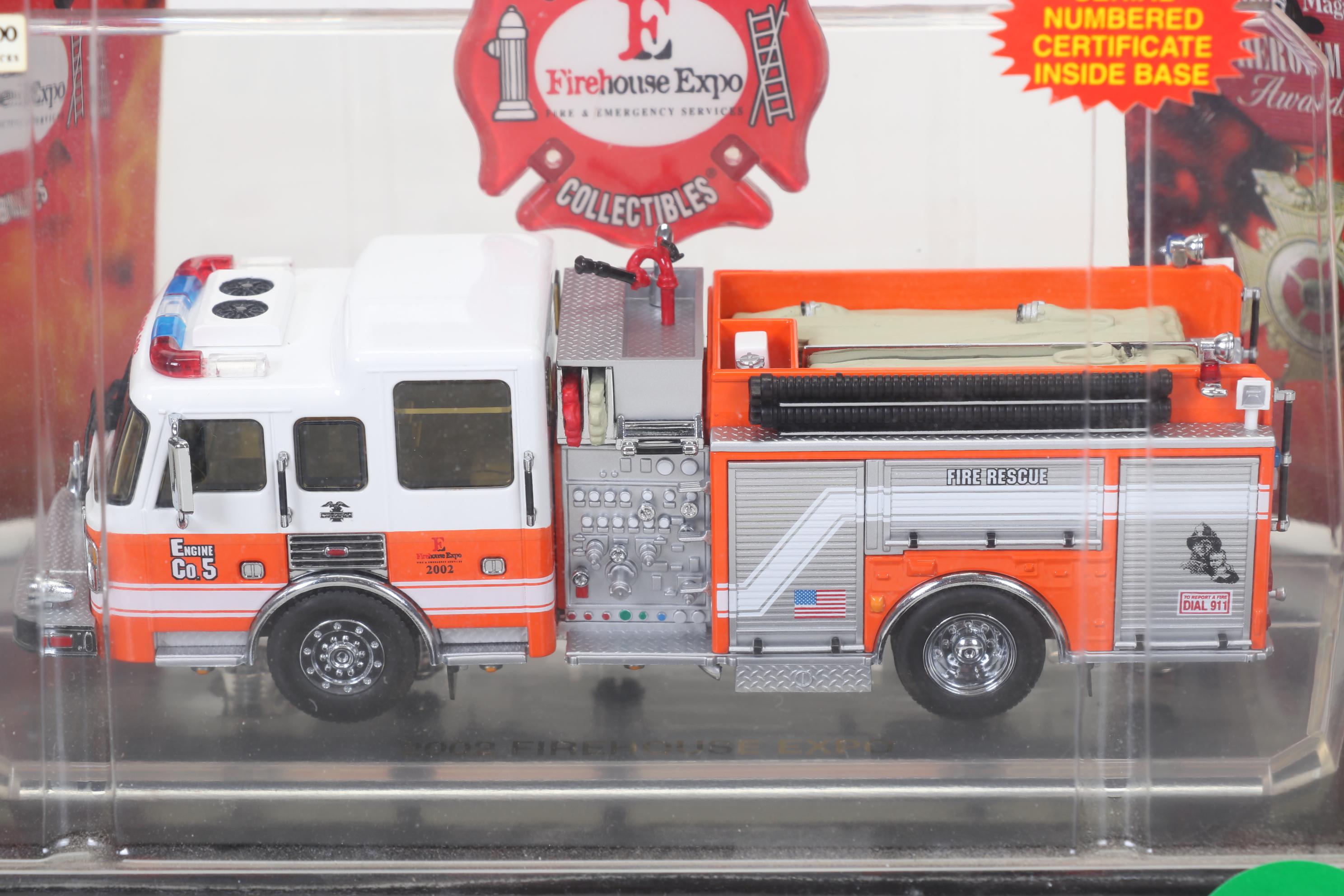 Five Code 3 Limited Edition Die Cast 1/64 Scale Fire Trucks, 21st Century