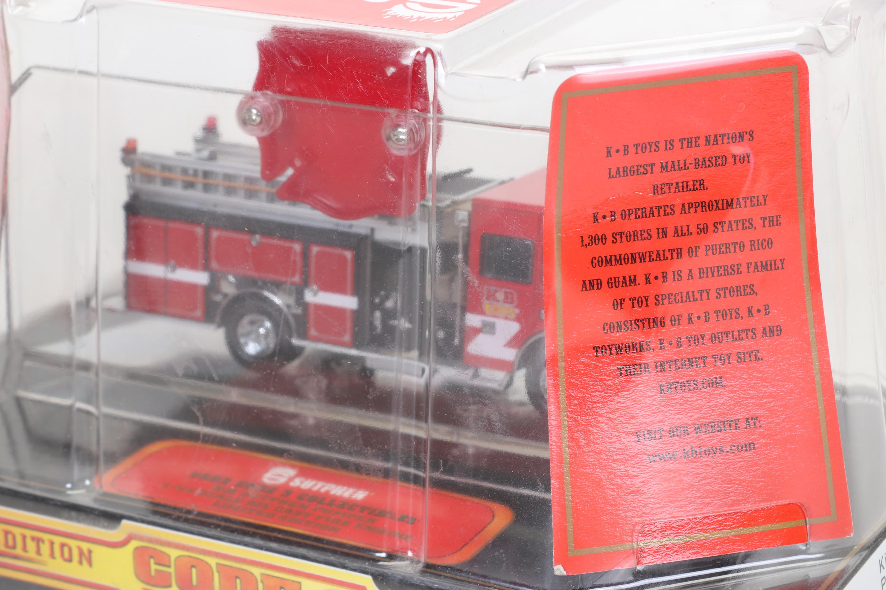 Five Code 3 Limited Edition Die Cast 1/64 Scale Fire Trucks, 21st Century