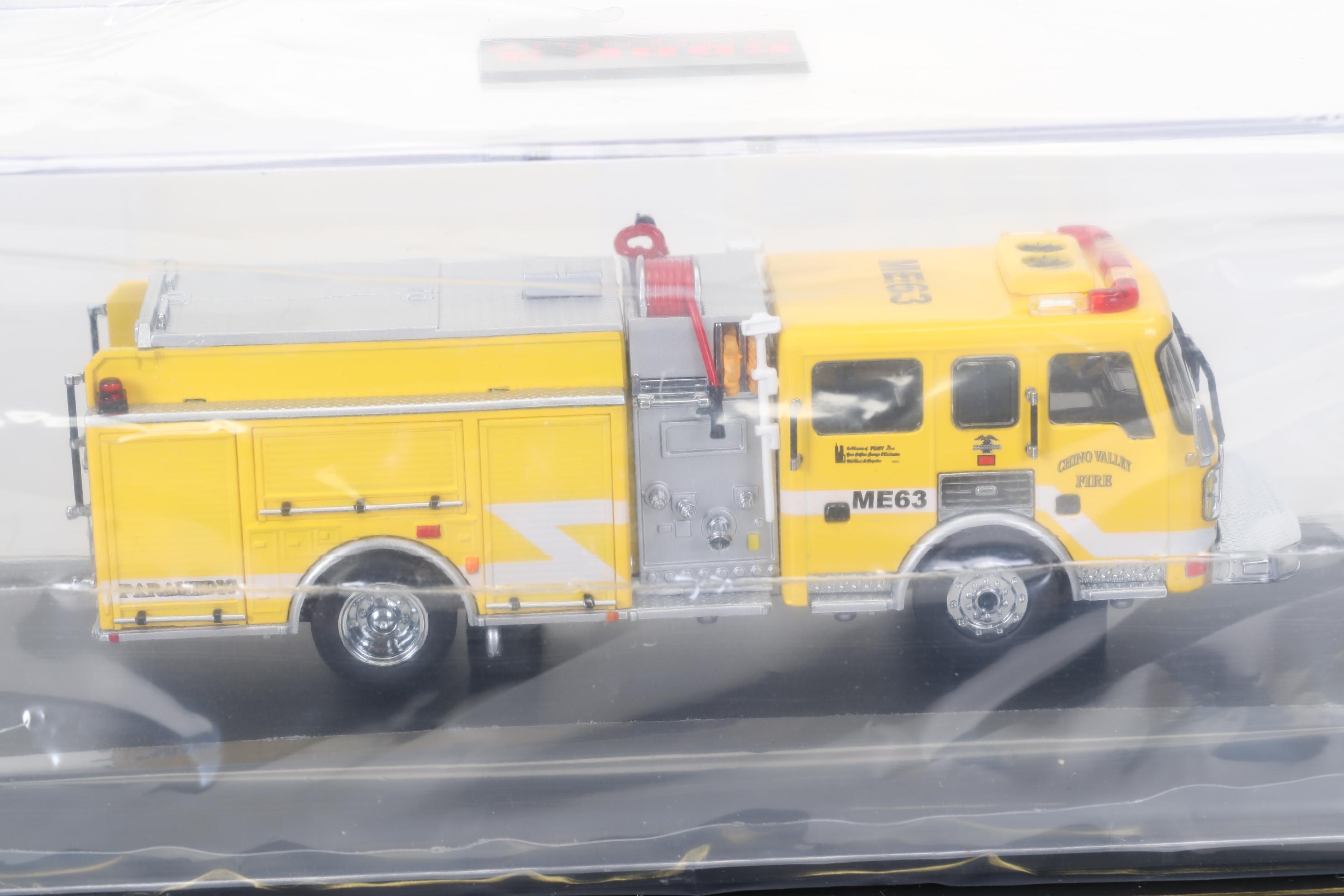 Four Code 3 Limited Edition Die Cast 1/64 Scale Fire Trucks, 21st Century