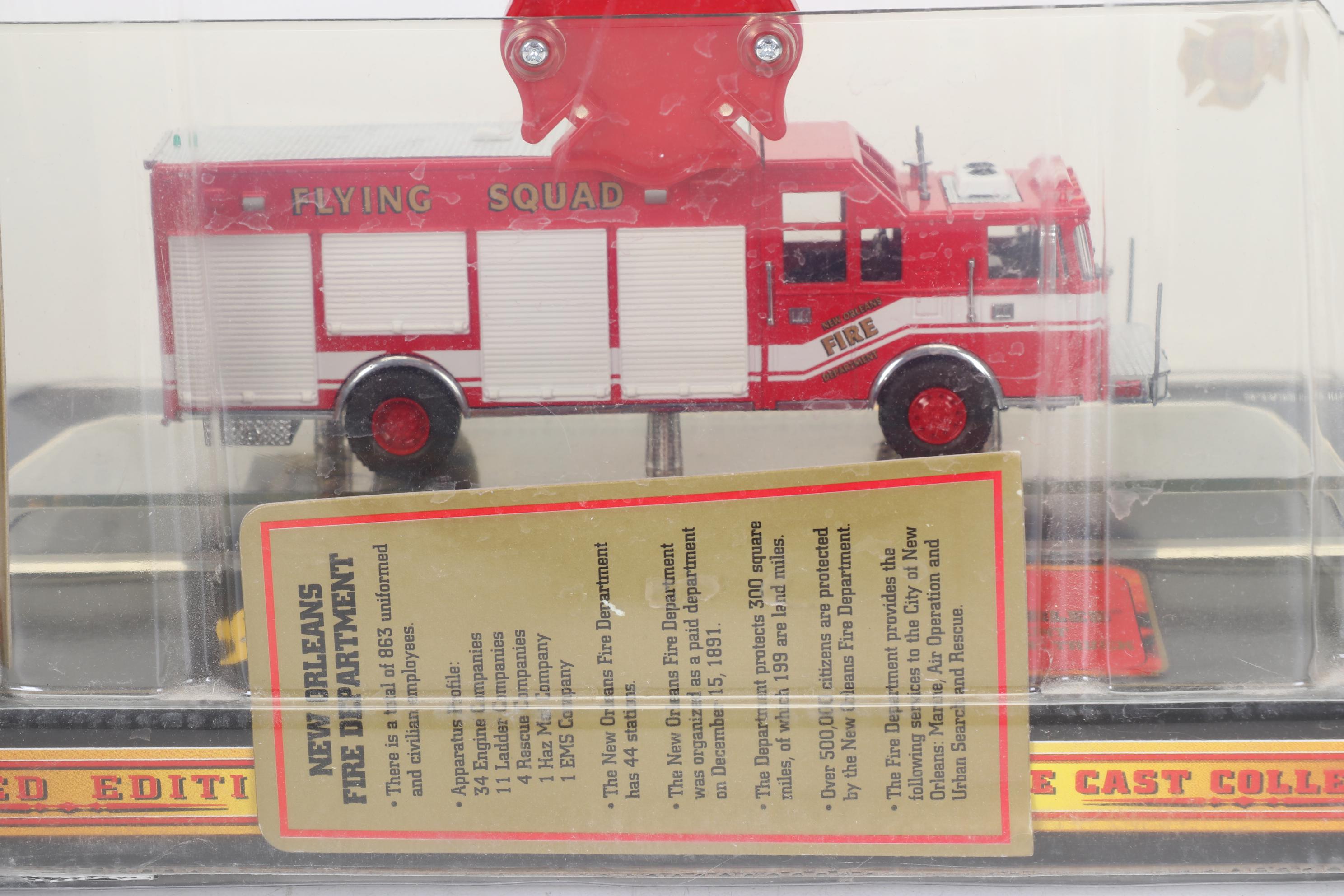 Four Code 3 Limited Edition Die Cast 1/64 Scale Fire Trucks, 21st Century