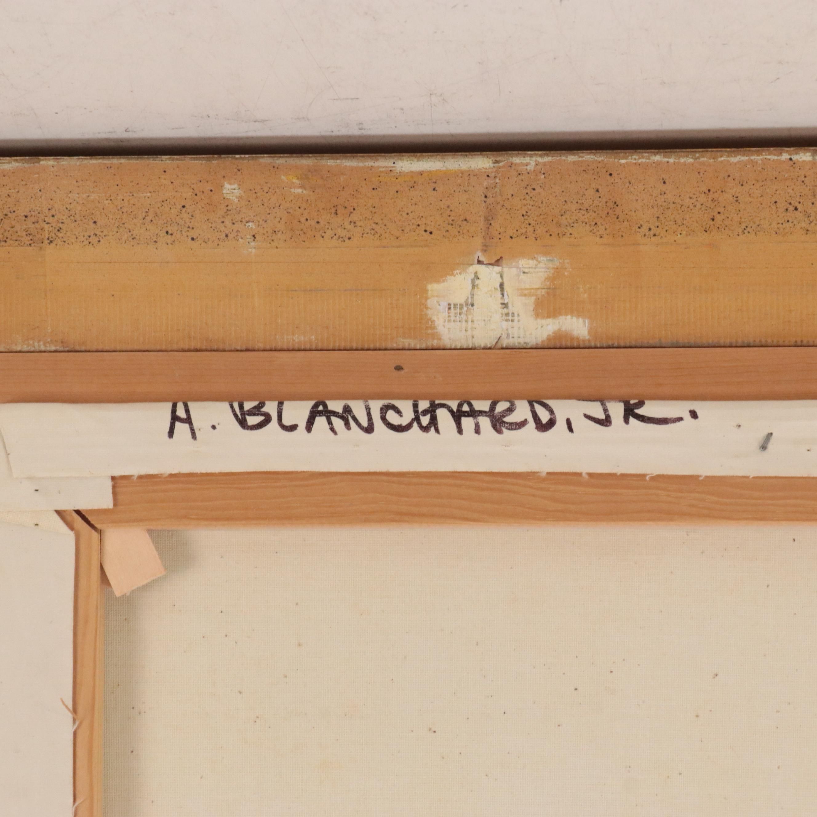 Antoine Blanchard Parisian Cityscape Oil Painting of Moulin Rouge