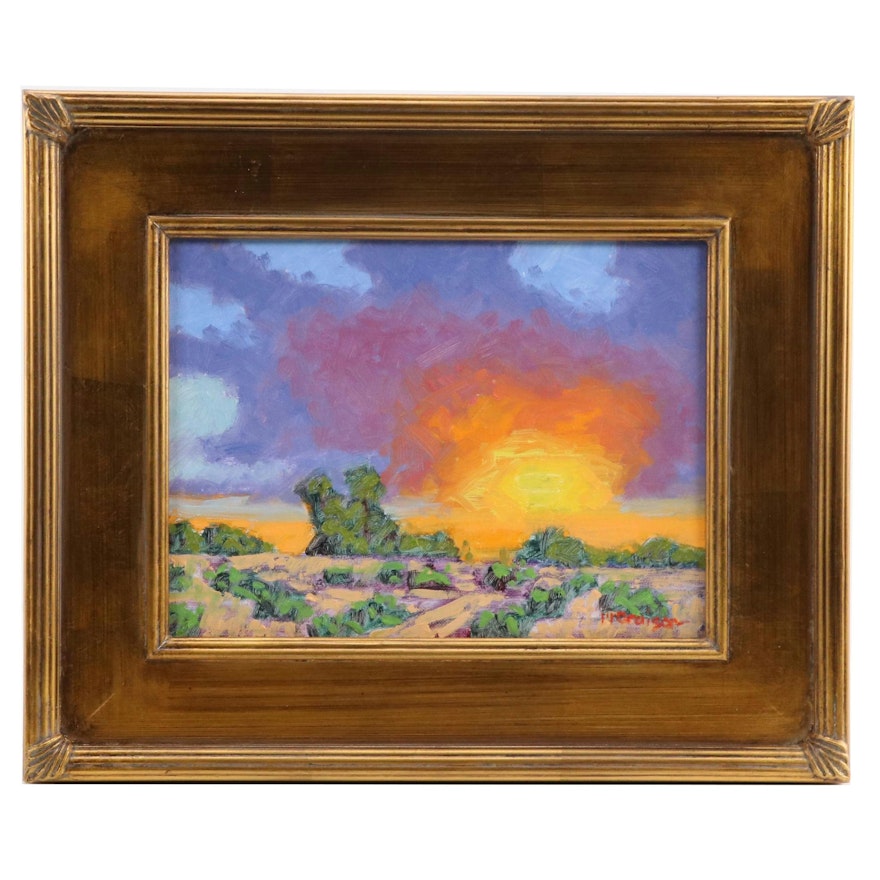 Marc A. Graison Landscape Oil Painting "Sunset Serenade," 2024