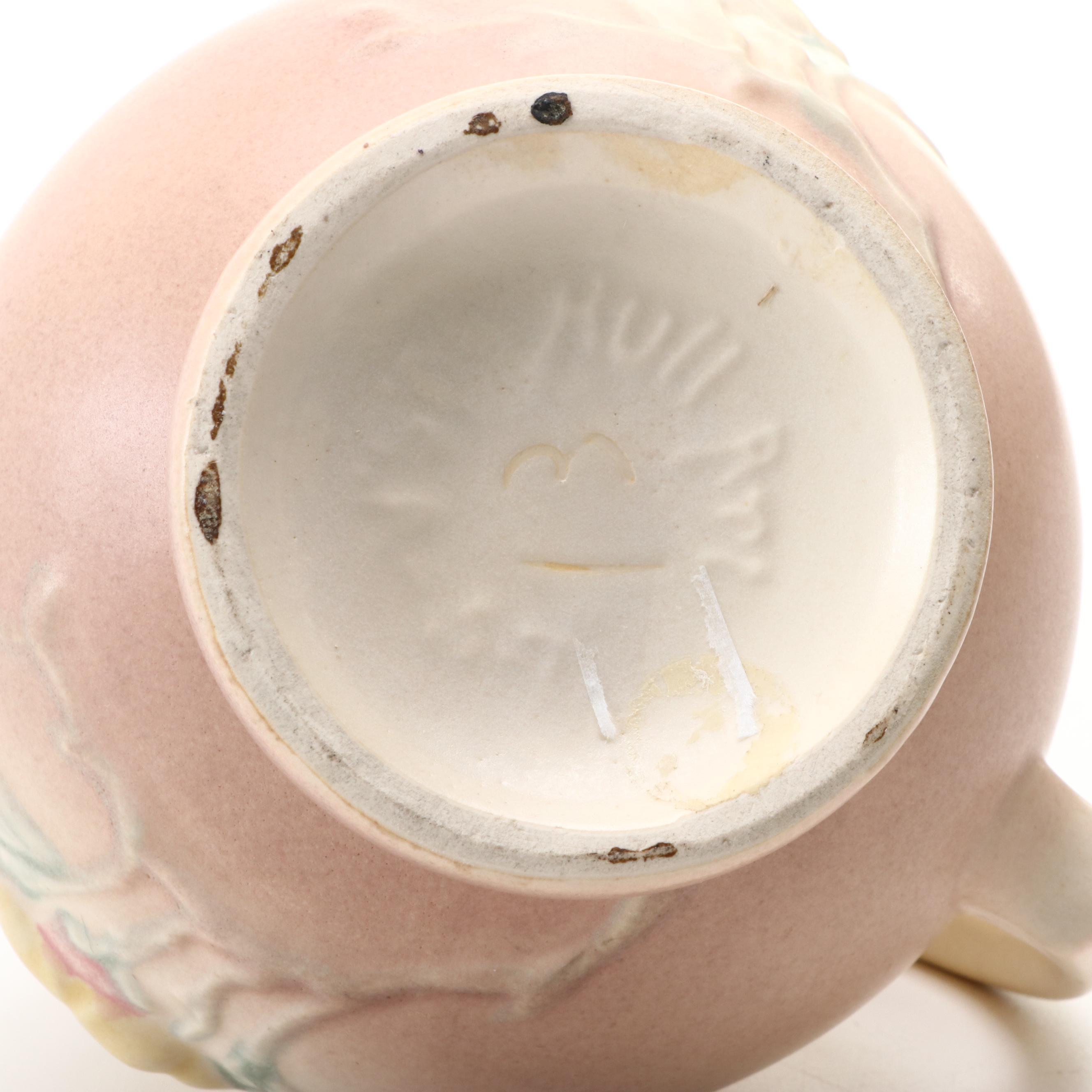 Roseville Pottery "Blue Magnolia" Vase and Hull Pitcher, Mid-20th Century