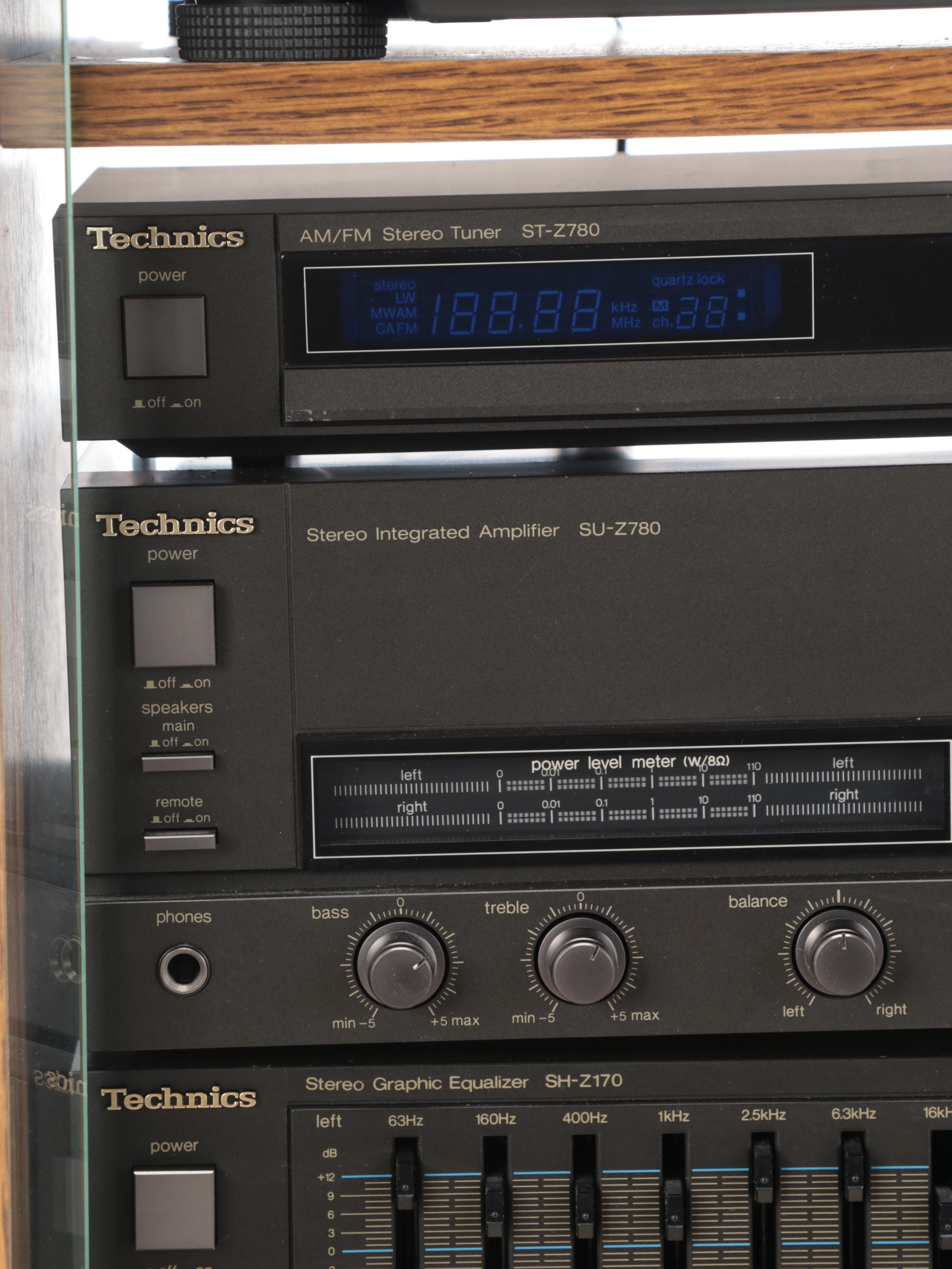 Technics Hi-Fi System in Cabinet with Floor Speakers