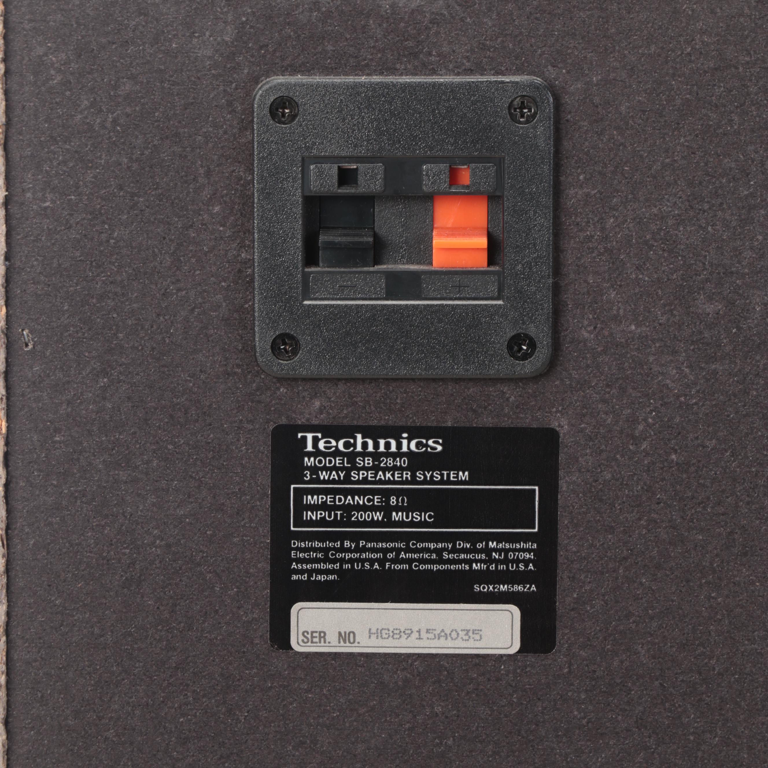 Technics Hi-Fi System in Cabinet with Floor Speakers